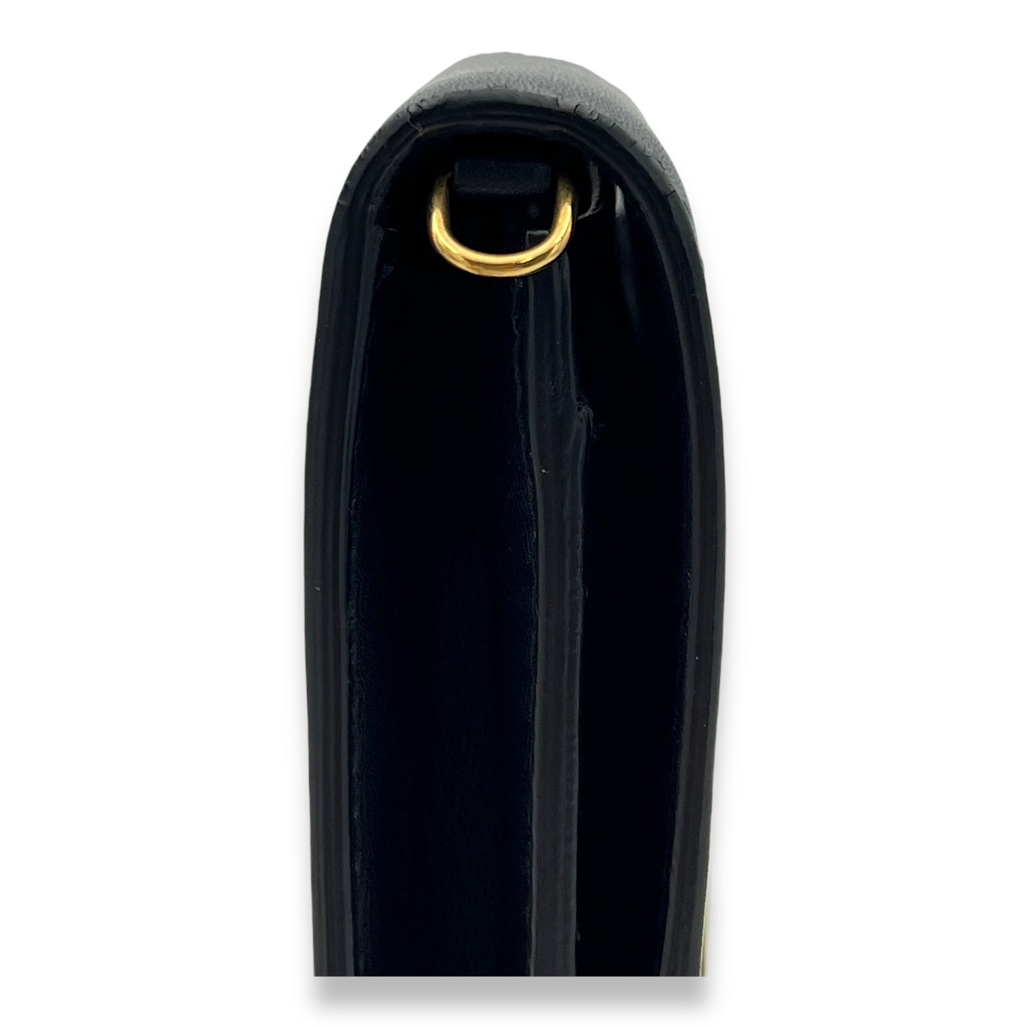 J'adior Black Wallet On Chain in Lambskin, Gold hardware - Image 9