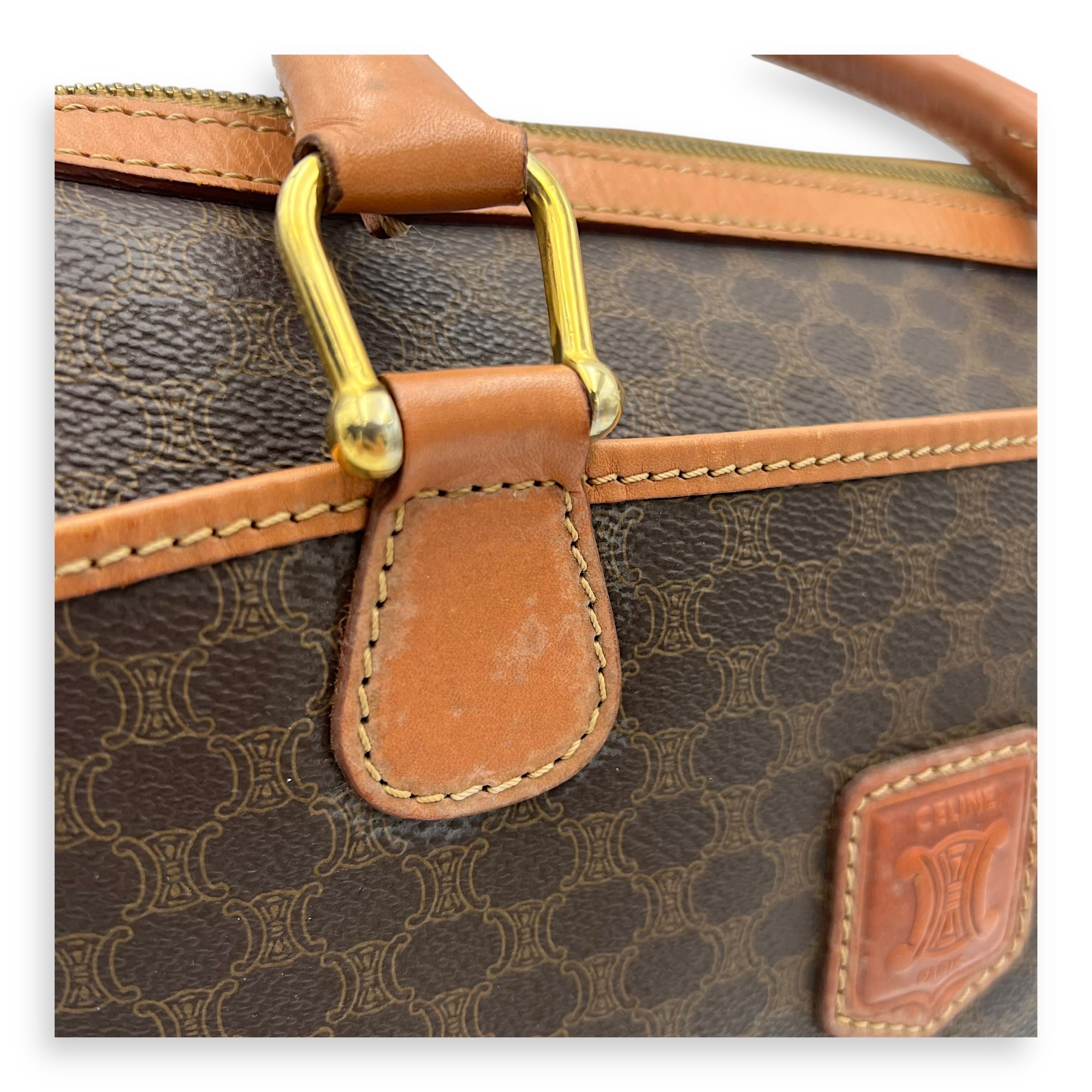 Macadam Top Handle Bag Brown in Coated Canvas, Gold hardware - Image 13