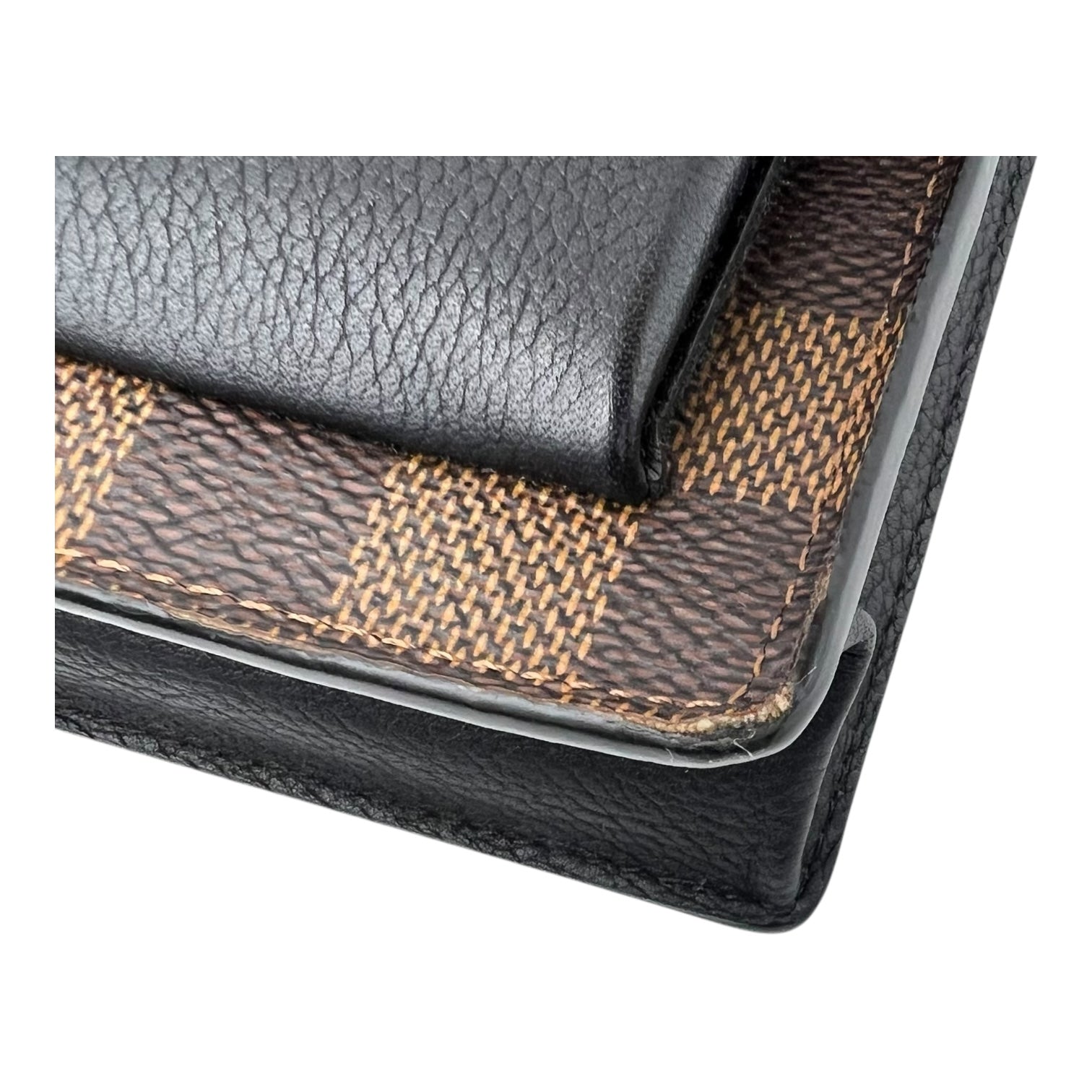 Vavin Wallet On Chain Damier Ebene in Coated Canvas, Gold hardware - Image 9