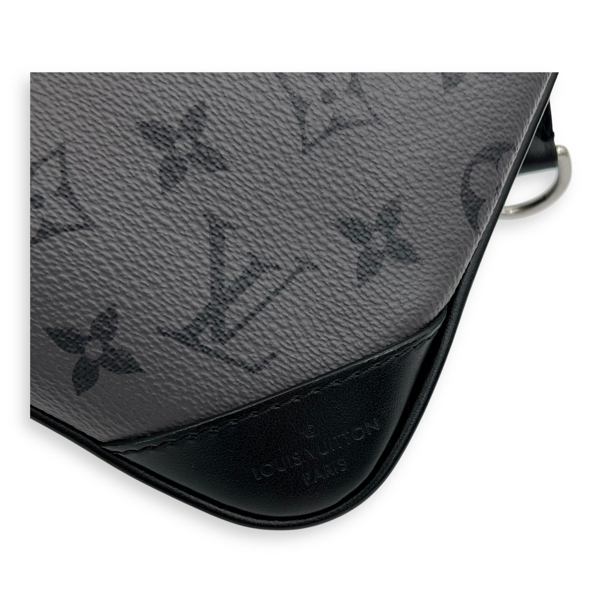 Trio Messenger Grey in Monogram Coated Canvas, Silver hardware - Image 12