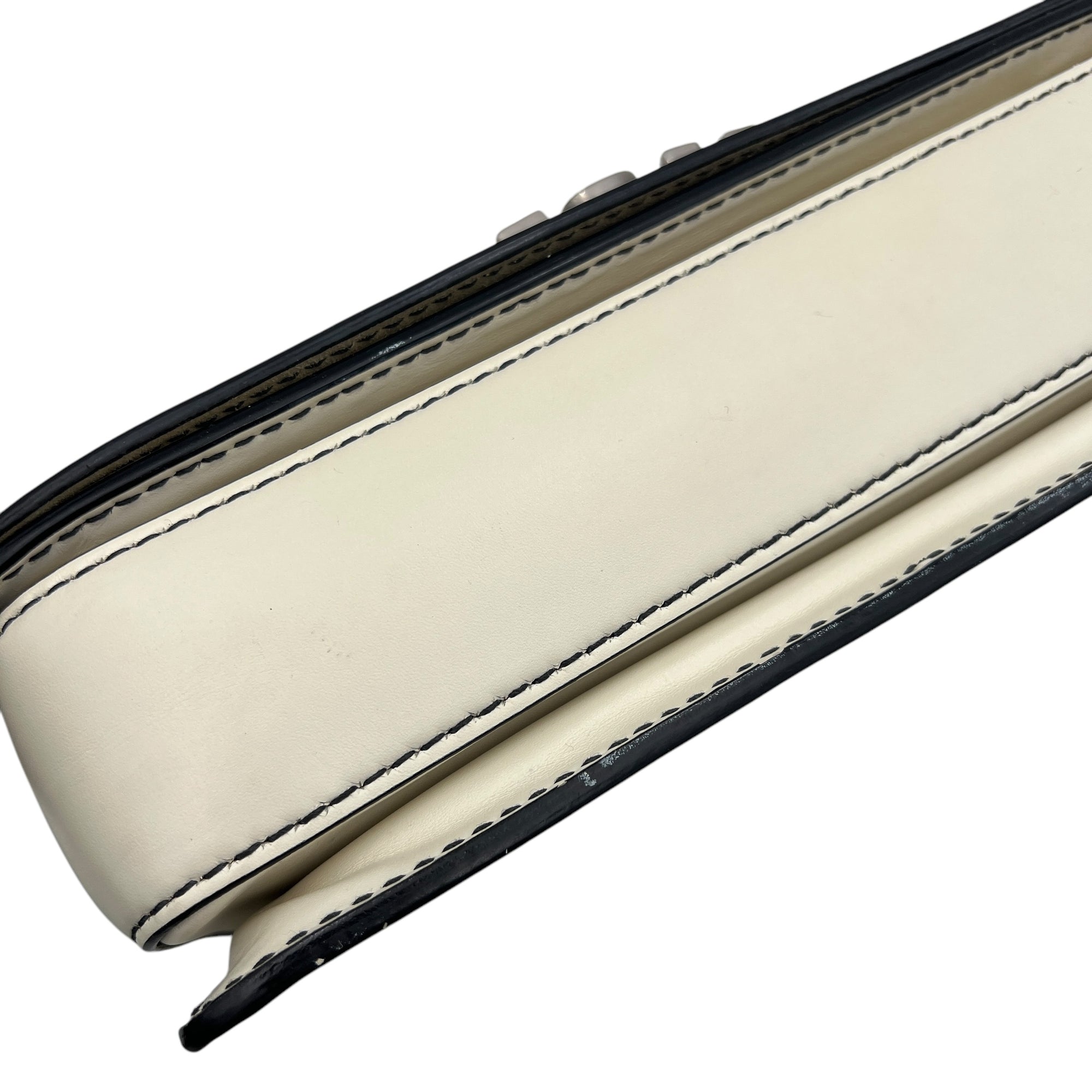 J'adior White Crossbody Bag in Calfskin, Silver hardware - Image 15