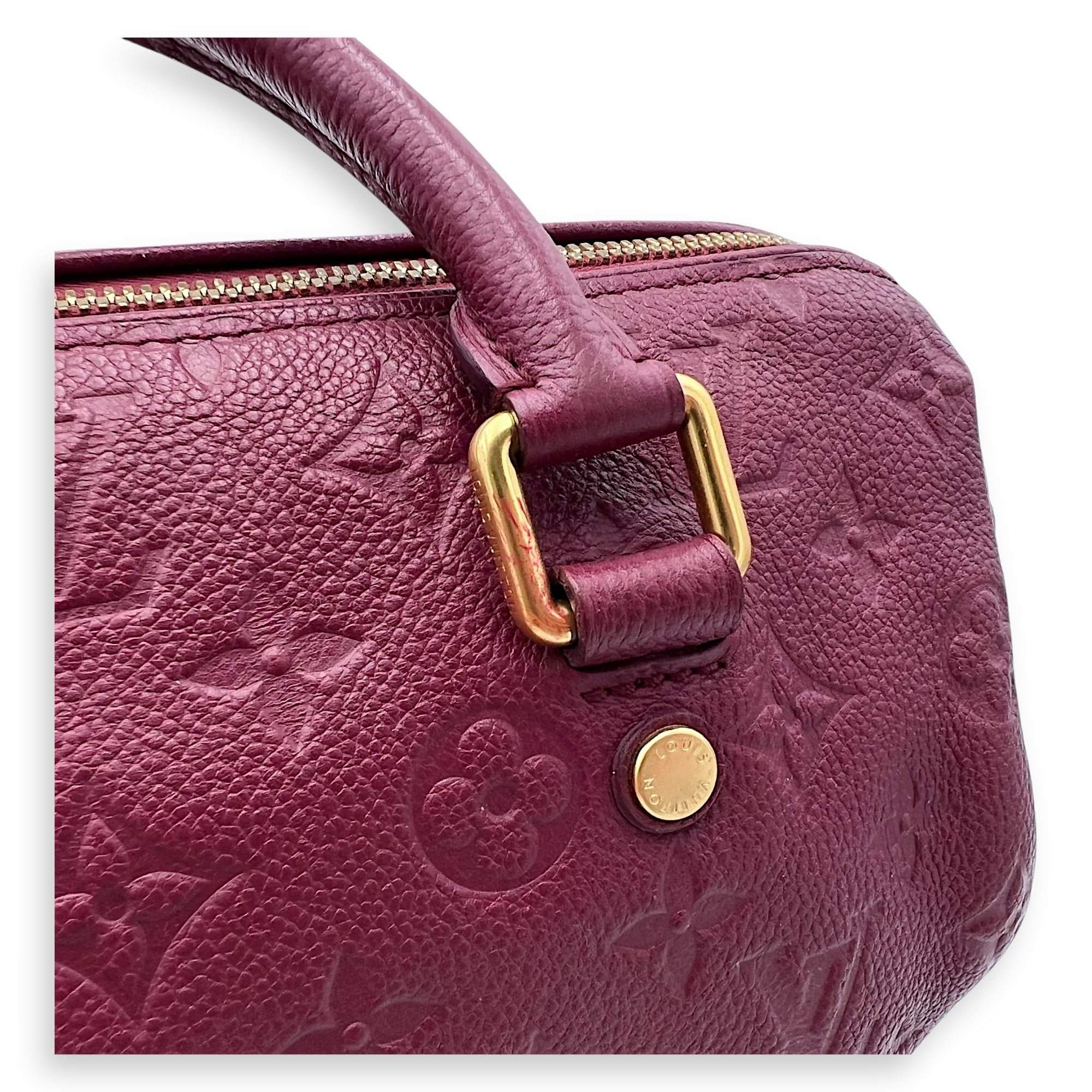 Speedy 25 Purple Top Handle Bag in Empreinte Leather, Gold hardware - Image 10