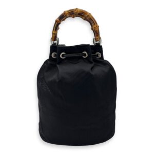 Bamboo Top Handle Bag Black in Calfskin, Gold hardware