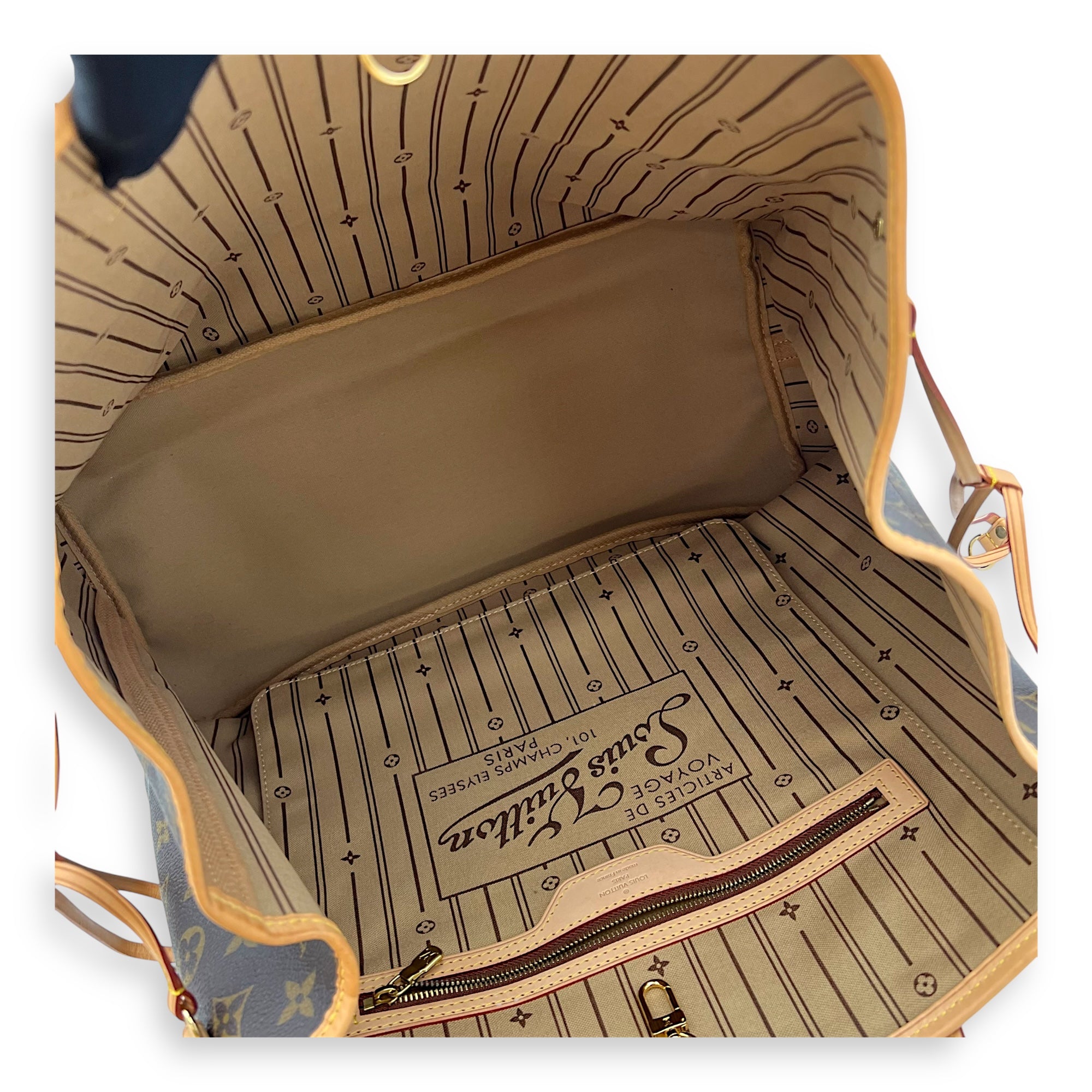 Neverfull Tote Bag GM Brown in Coated Canvas, Gold hardware - Image 11