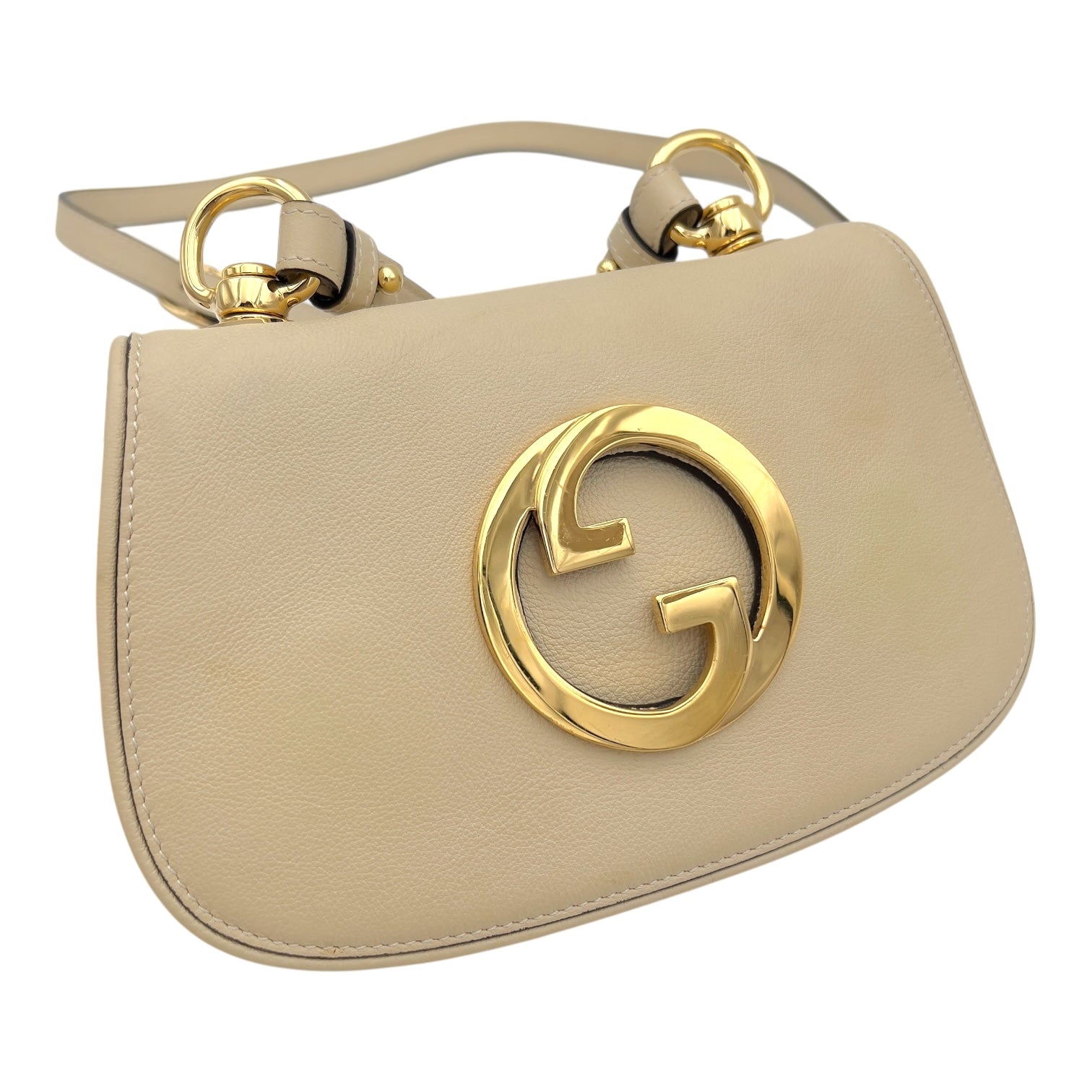 Blondie Mini White Shoulder Bag in Calfskin, Gold hardware - Image 8