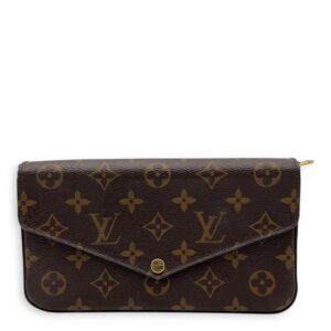 Felicie Crossbody Bag Brown in Monogram Coated Canvas, Gold hardware