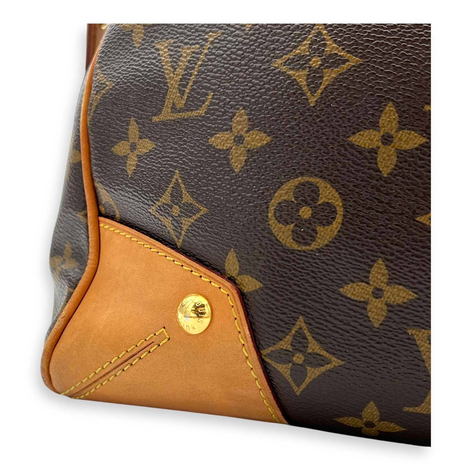 Estrella Top Handle Bag Brown in Monogram Coated Canvas, Gold hardware - Image 10