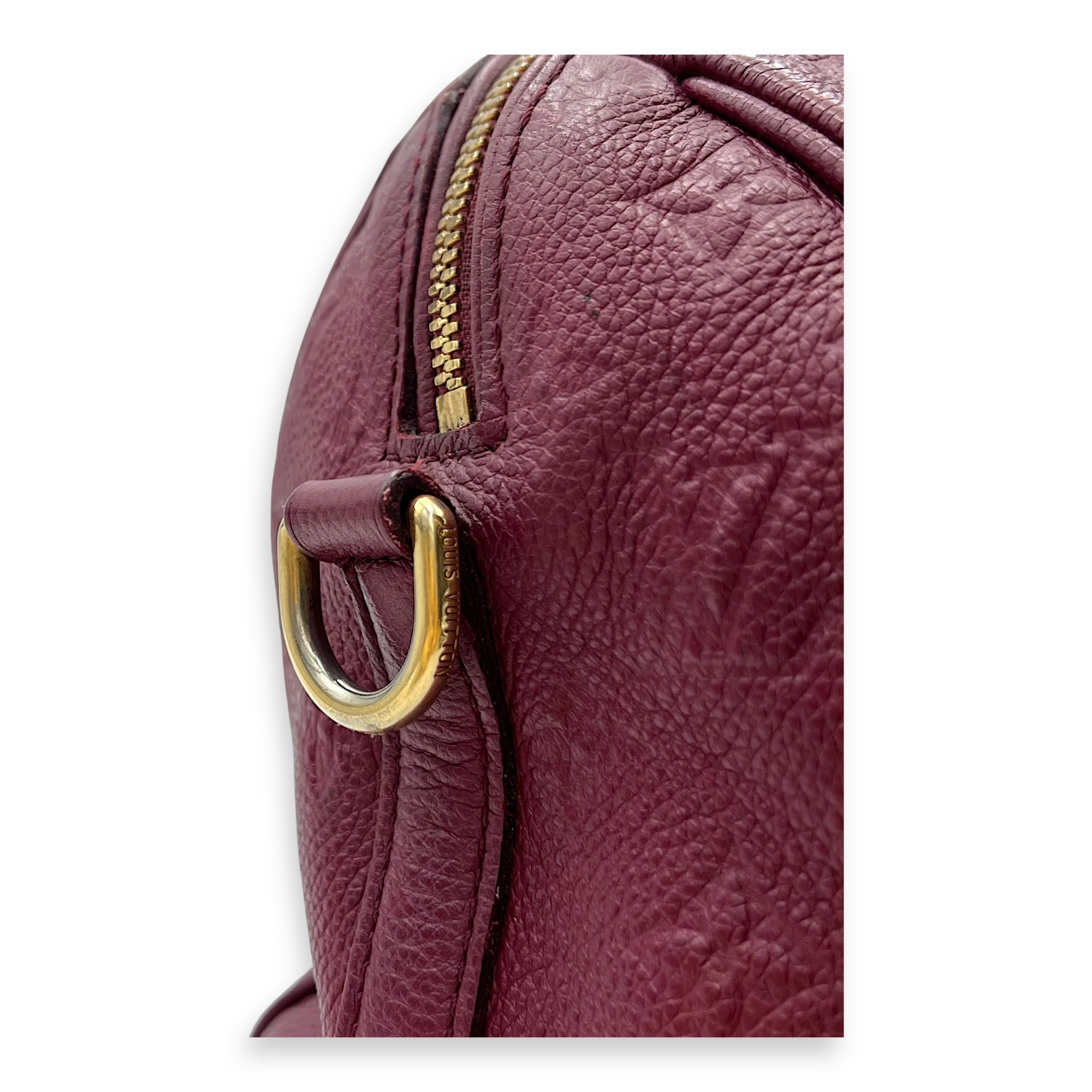 Speedy Bandouliere Top Handle Bag 25 Red in Empreinte Leather, Gold hardware - Image 10