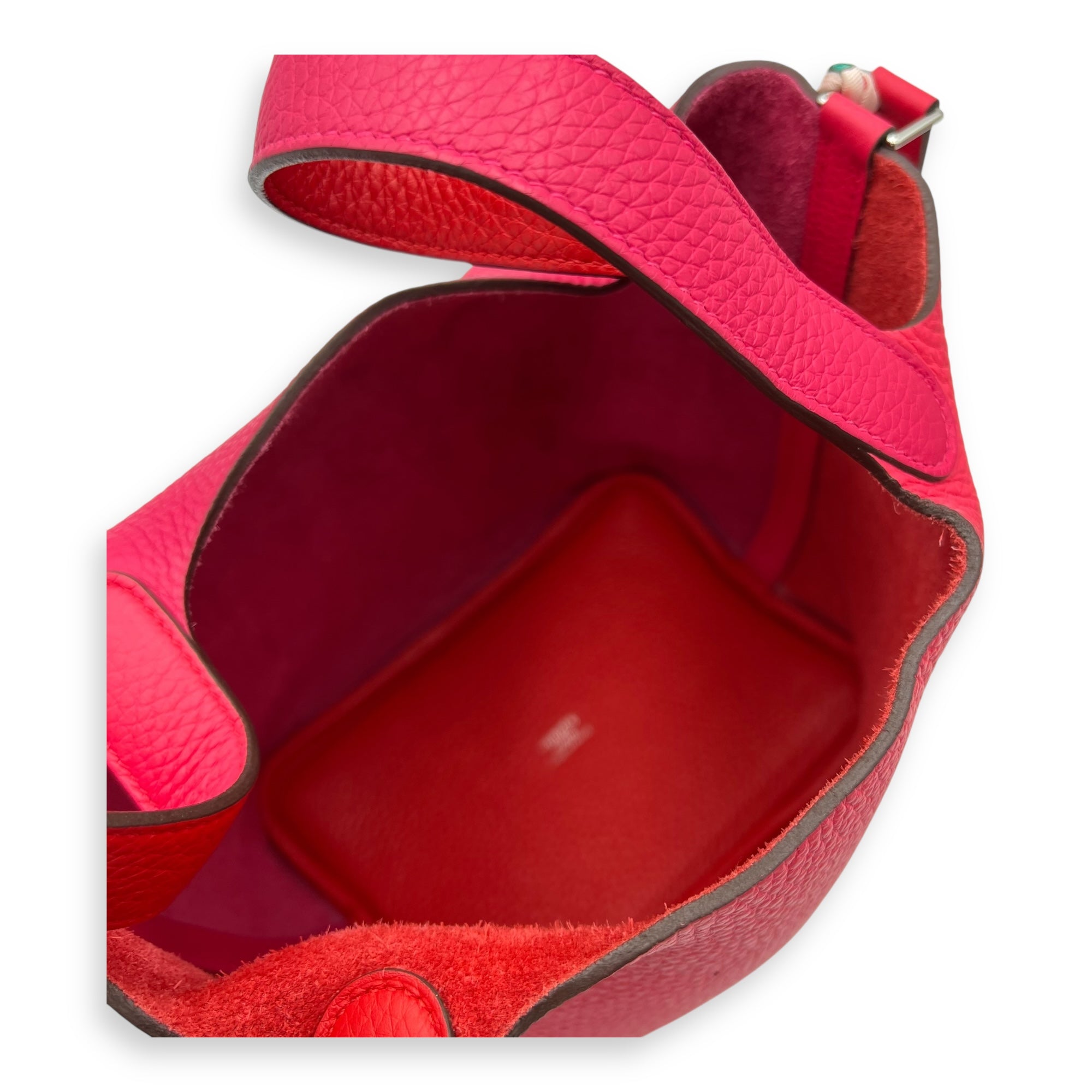 Picotin 18 Mexican rose/ rouge de coeur Top Handle Bag in Clemence, Palladium hardware - Image 10