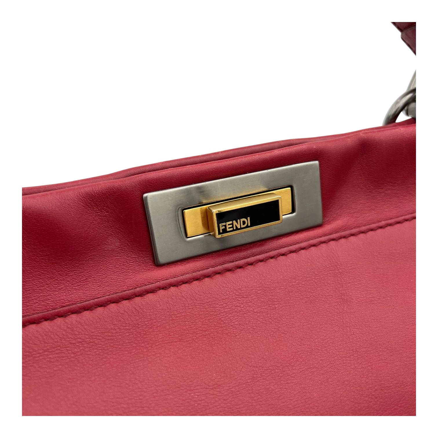 Peekaboo Top Handle Bag Red in Calfskin, Mixed hardware - Image 15