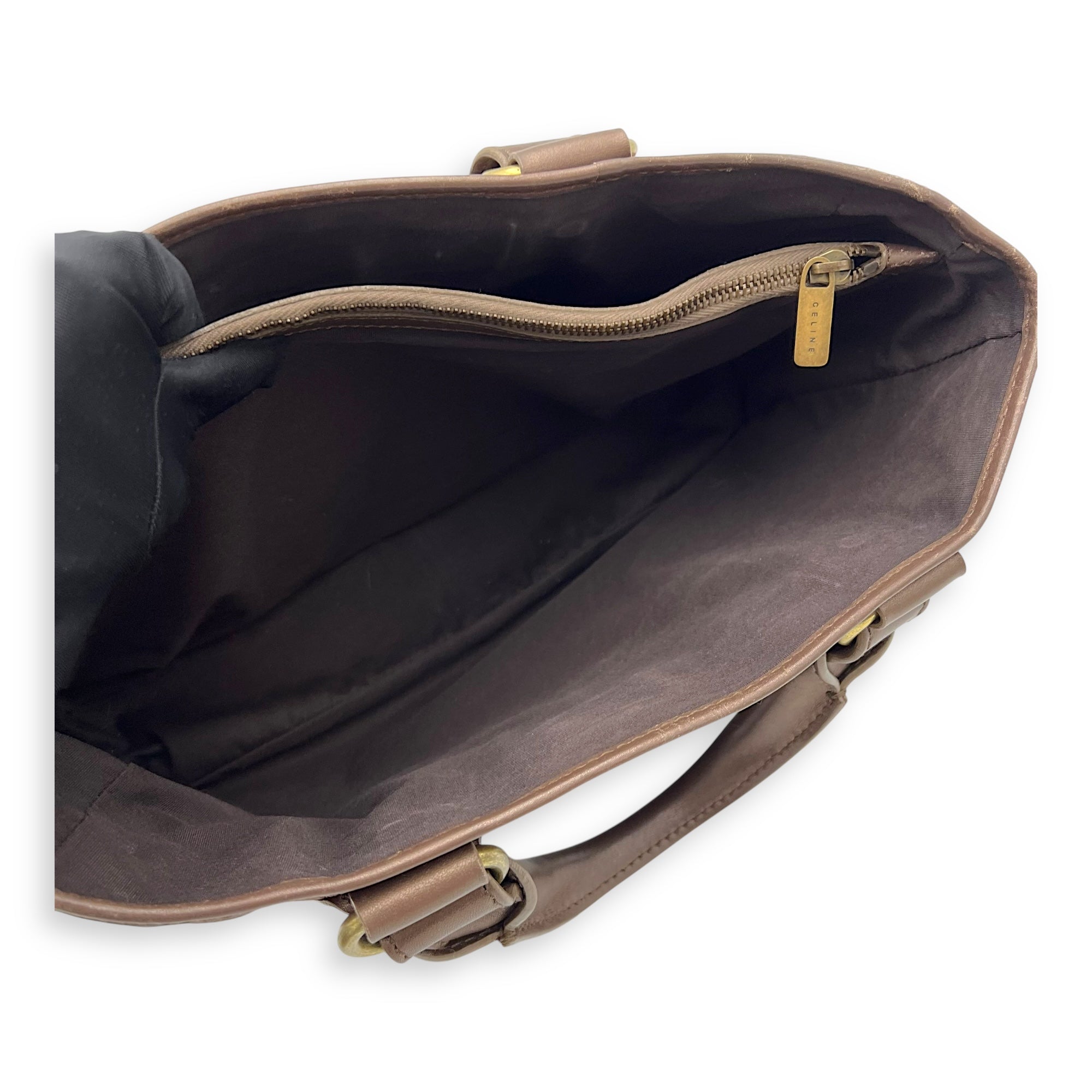 Boogie Top Handle Bag Brown in Suede Leather, Gold hardware - Image 11