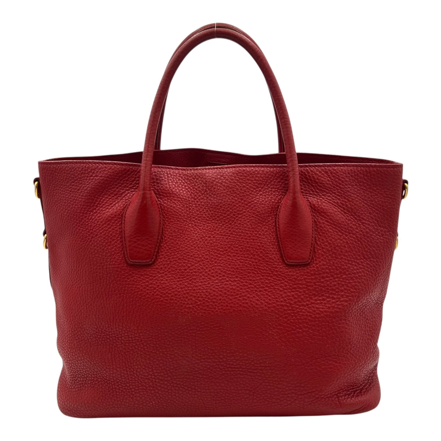Logo Top Handle Bag Red in Calfskin, Gold hardware - Image 3