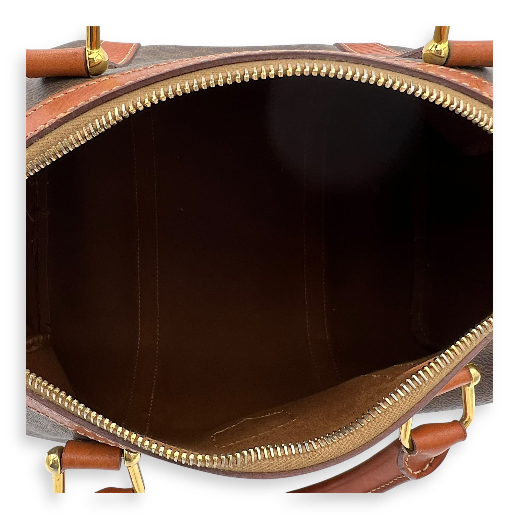 Macadam Top Handle Bag Brown in Calfskin, Gold hardware - Image 7