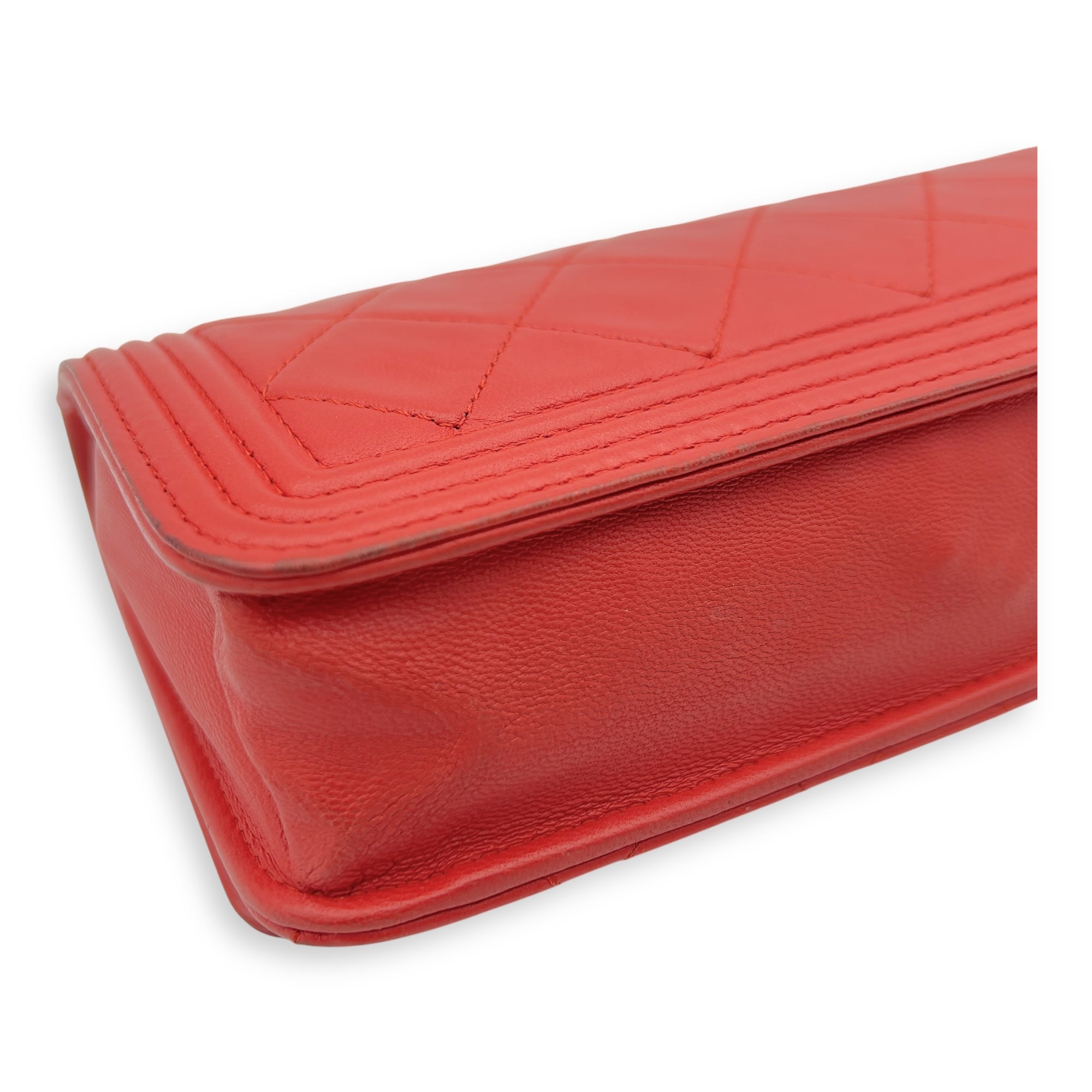 Boy Wallet On Chain Red in Calfskin, Ruthenium hardware - Image 12