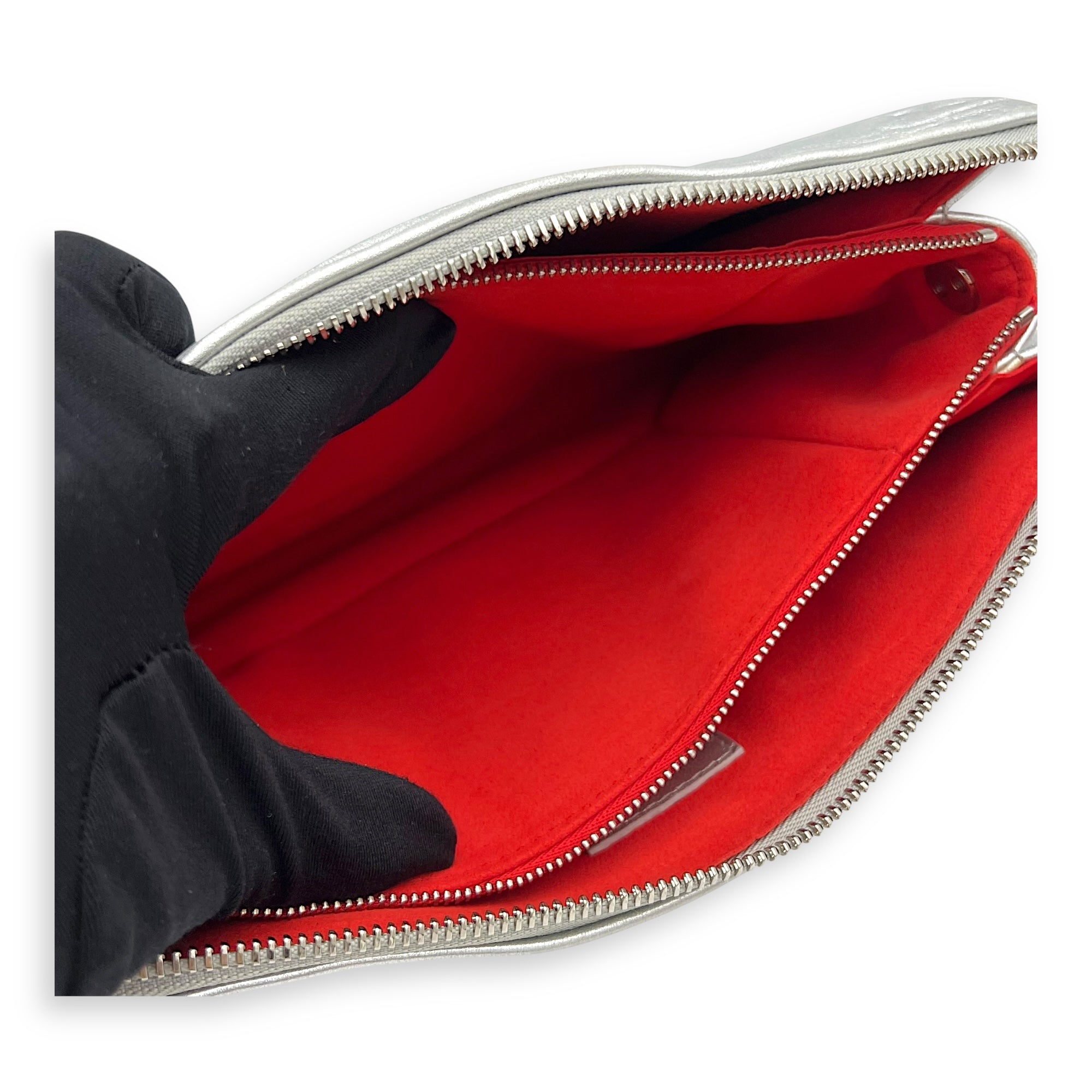 Coussin Shoulder Bag Silver in Lambskin, Silver hardware - Image 12