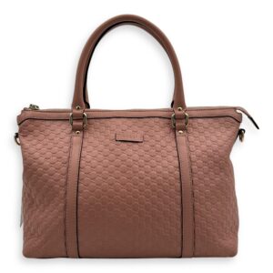 Microguccissima Tote Bag Pink in Guccissima Leather, Gold hardware