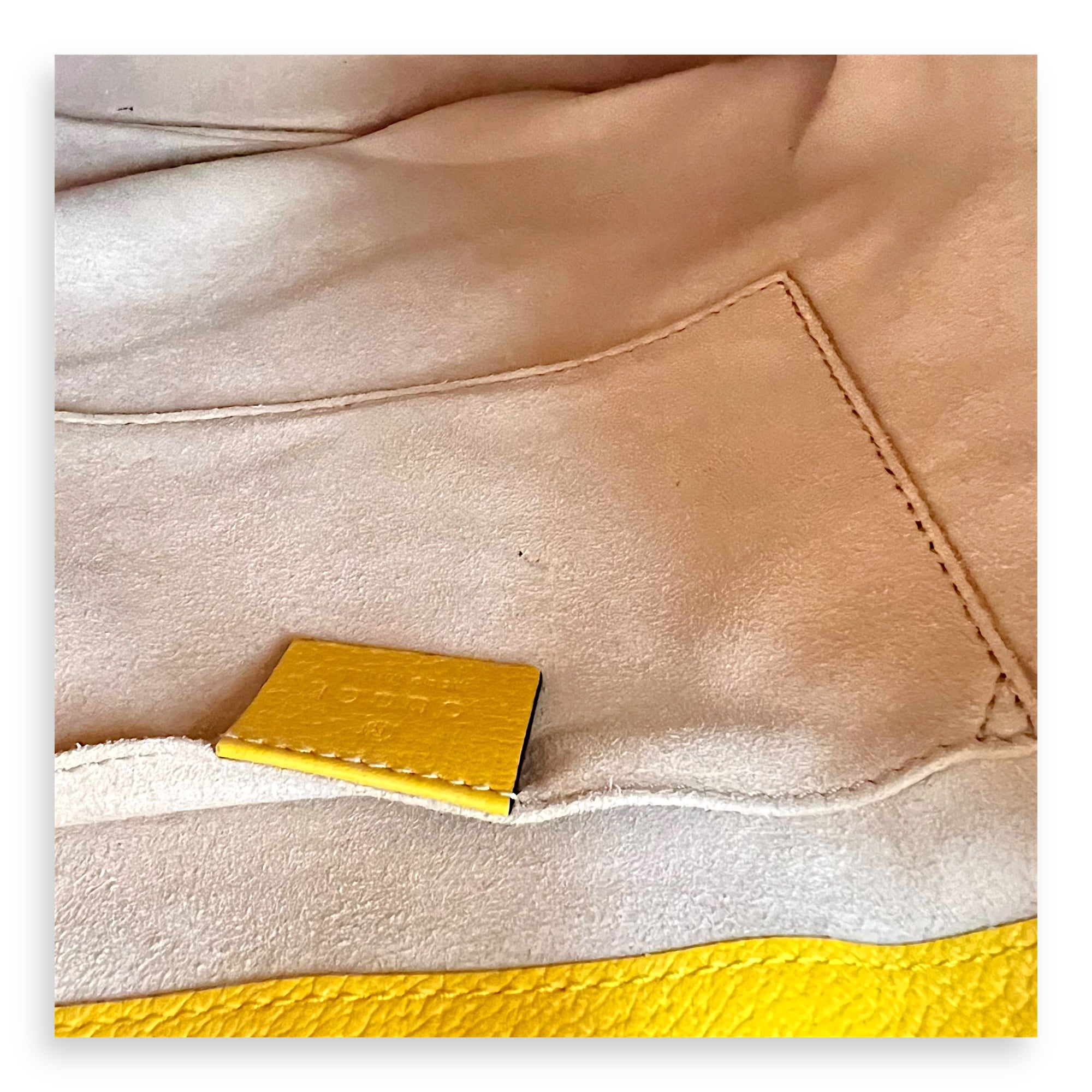 Ophidia Bucket Bag Yellow in Coated Canvas, Gold hardware - Image 13