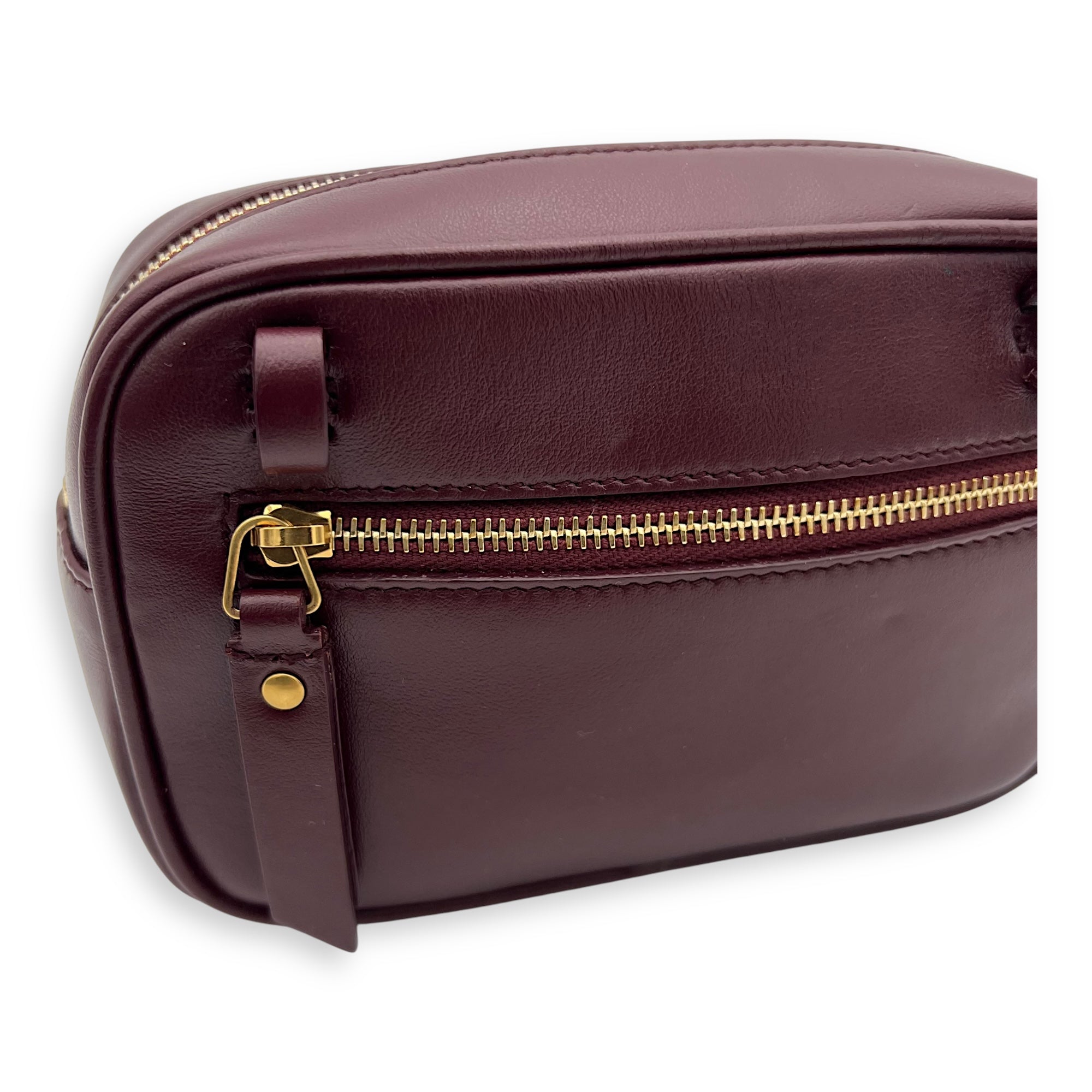 Camera Red Belt Bag in Calfskin, Gold hardware - Image 10