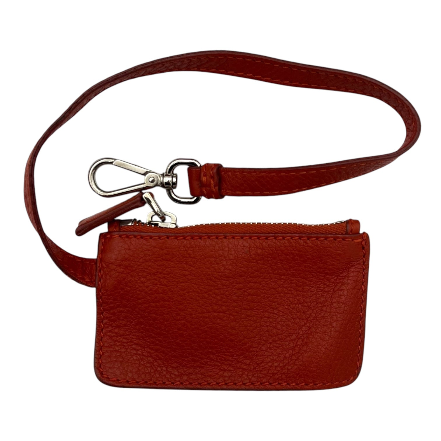 Vitello Daino Red Shoulder Bag in Calfskin, Silver hardware - Image 17