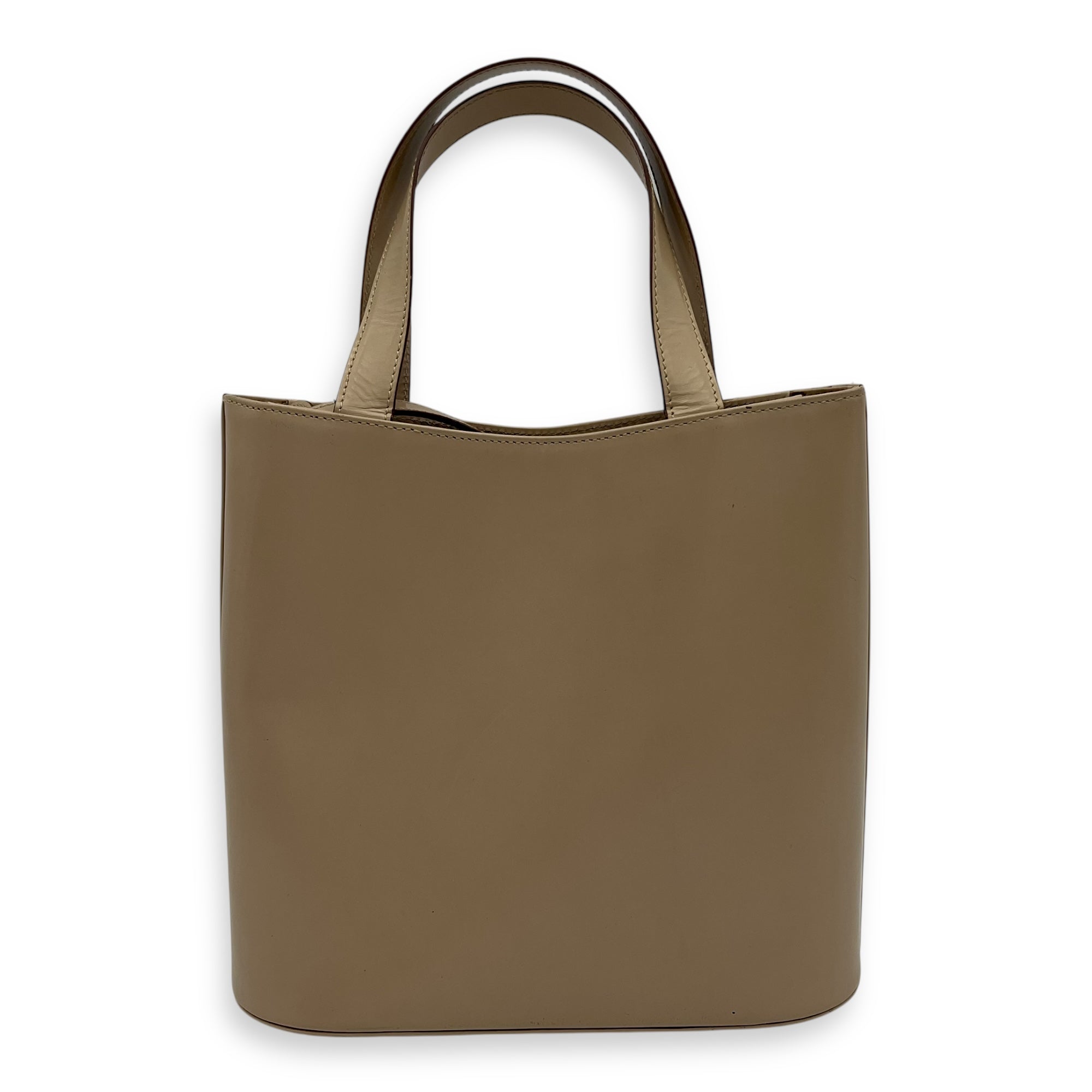 Gancini Silver Top Handle Bag in Calfskin, Silver hardware - Image 3