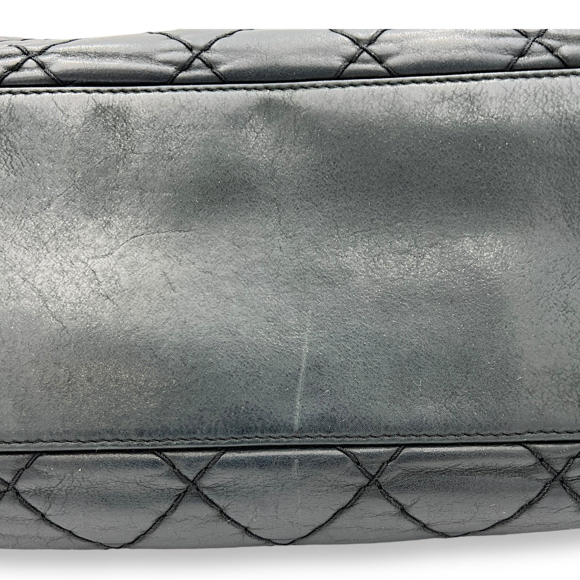 Mademoiselle Bowler Blue Shoulder Bag in Lambskin, Ruthenium hardware - Image 7