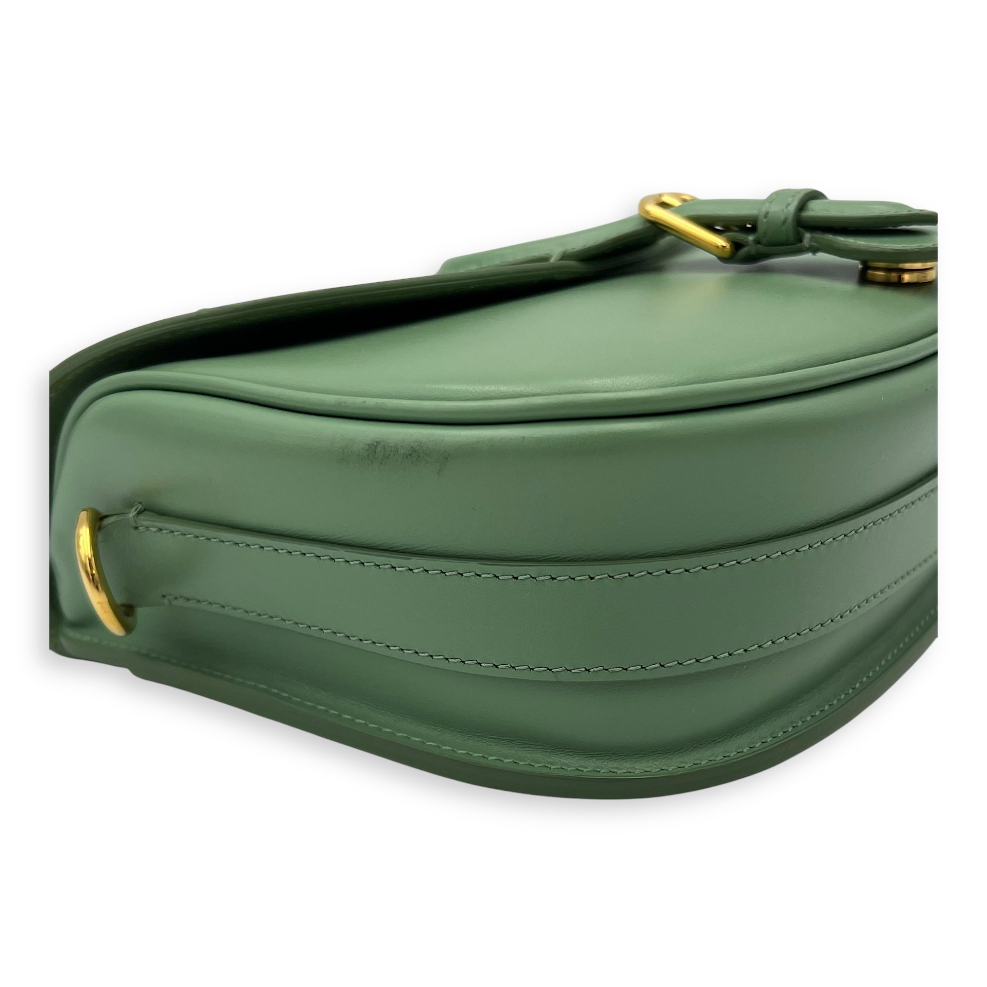 Bobby Crossbody Bag Green in Calfskin, Gold hardware - Image 14