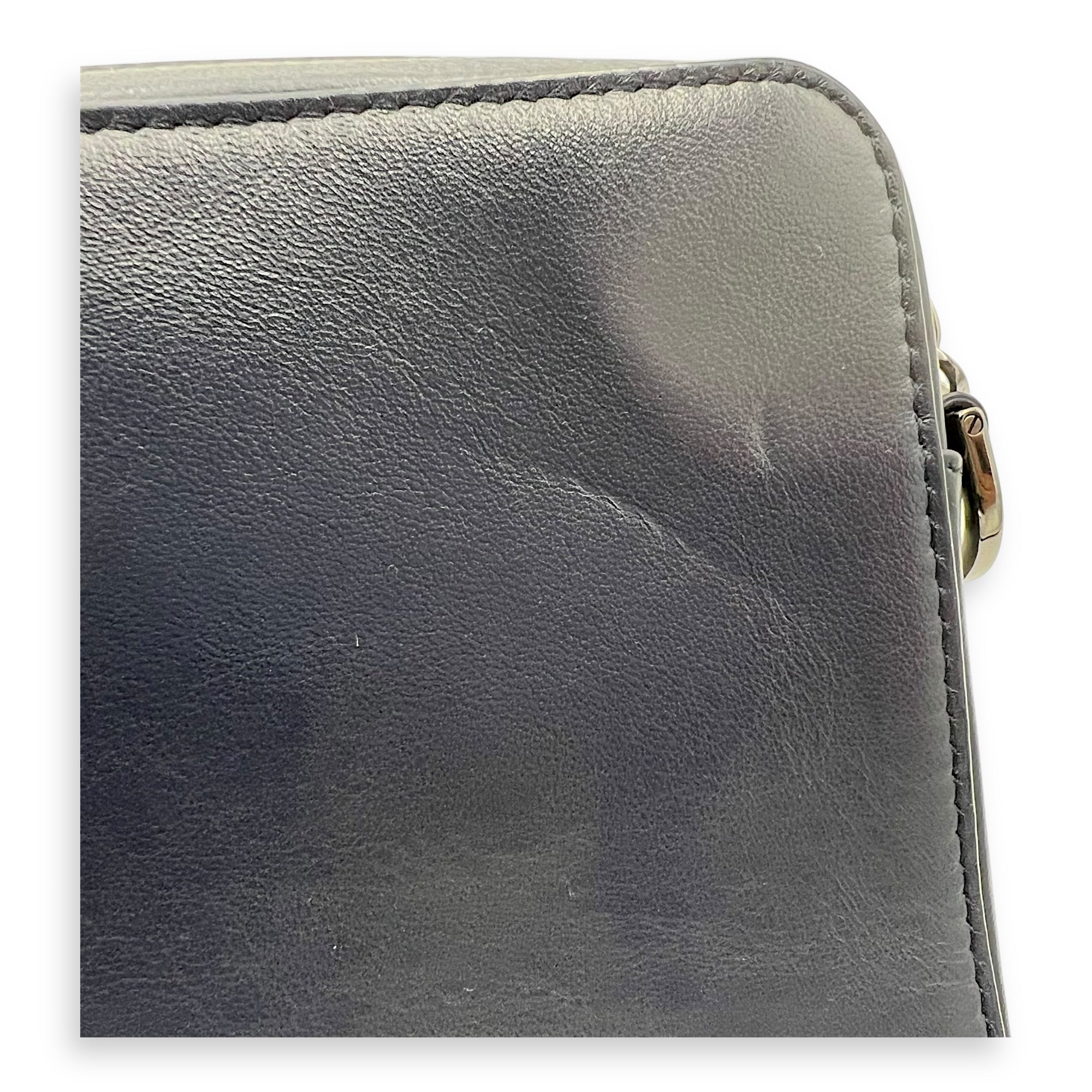 x Descente Double Zip Blue Crossbody Bag in Calfskin, Silver hardware - Image 16