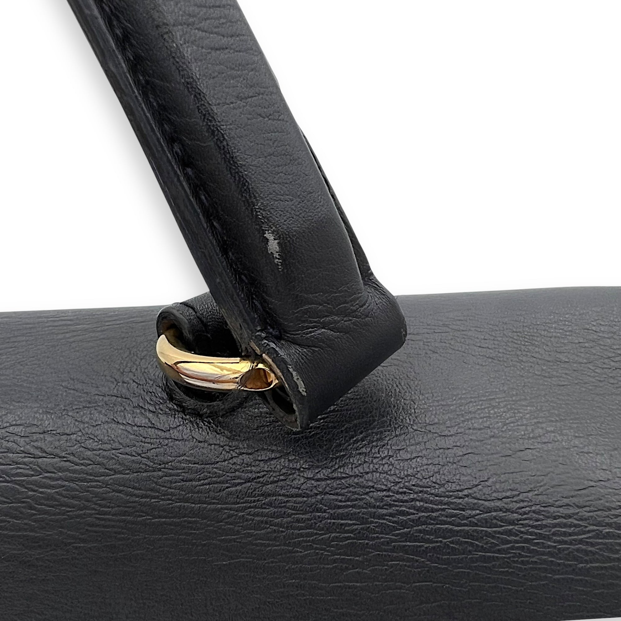 Moujik Top Handle Bag Blue in Calfskin, Gold hardware - Image 16