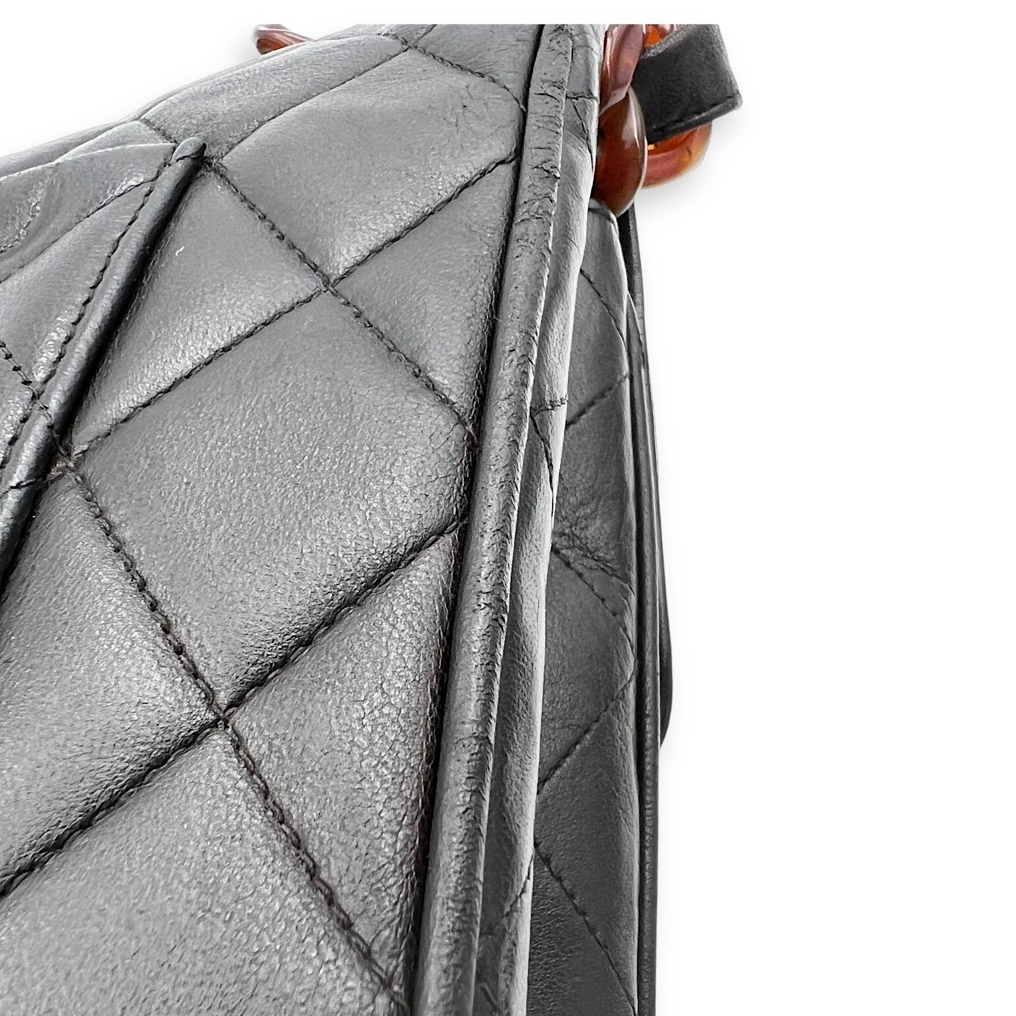 CC Quilted Tortoise Shell Shoulder Bag Black in Lambskin, tortoise shell hardware - Image 16