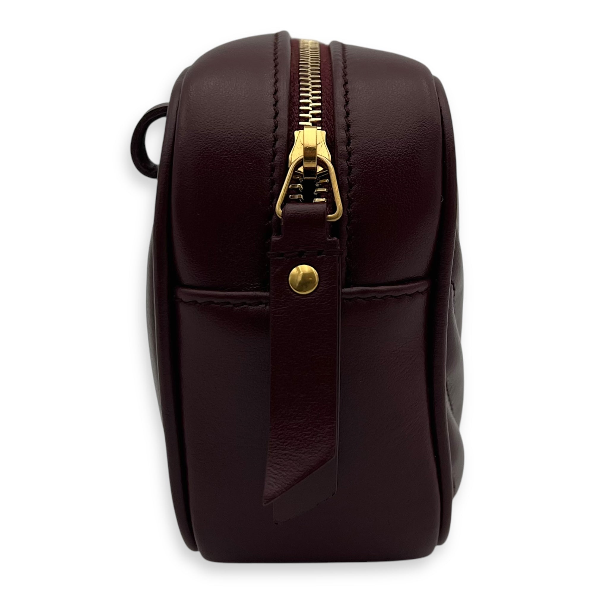 Camera Red Belt Bag in Calfskin, Gold hardware - Image 4