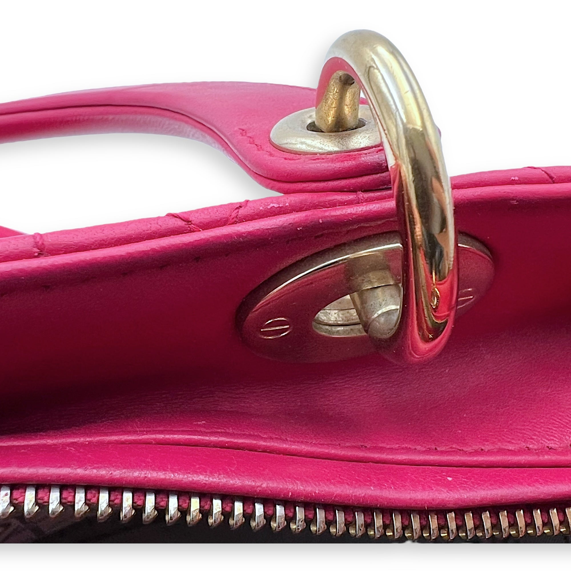 Lady Dior Medium Pink Top Handle Bag in Lambskin, Gold hardware - Image 20