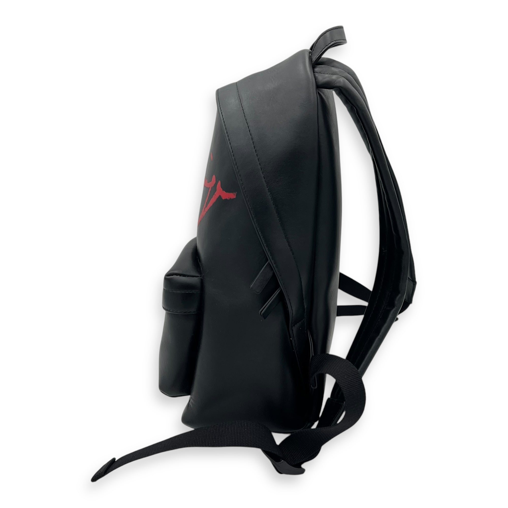 Logo Backpack Black in Calfskin, Silver hardware - Image 4