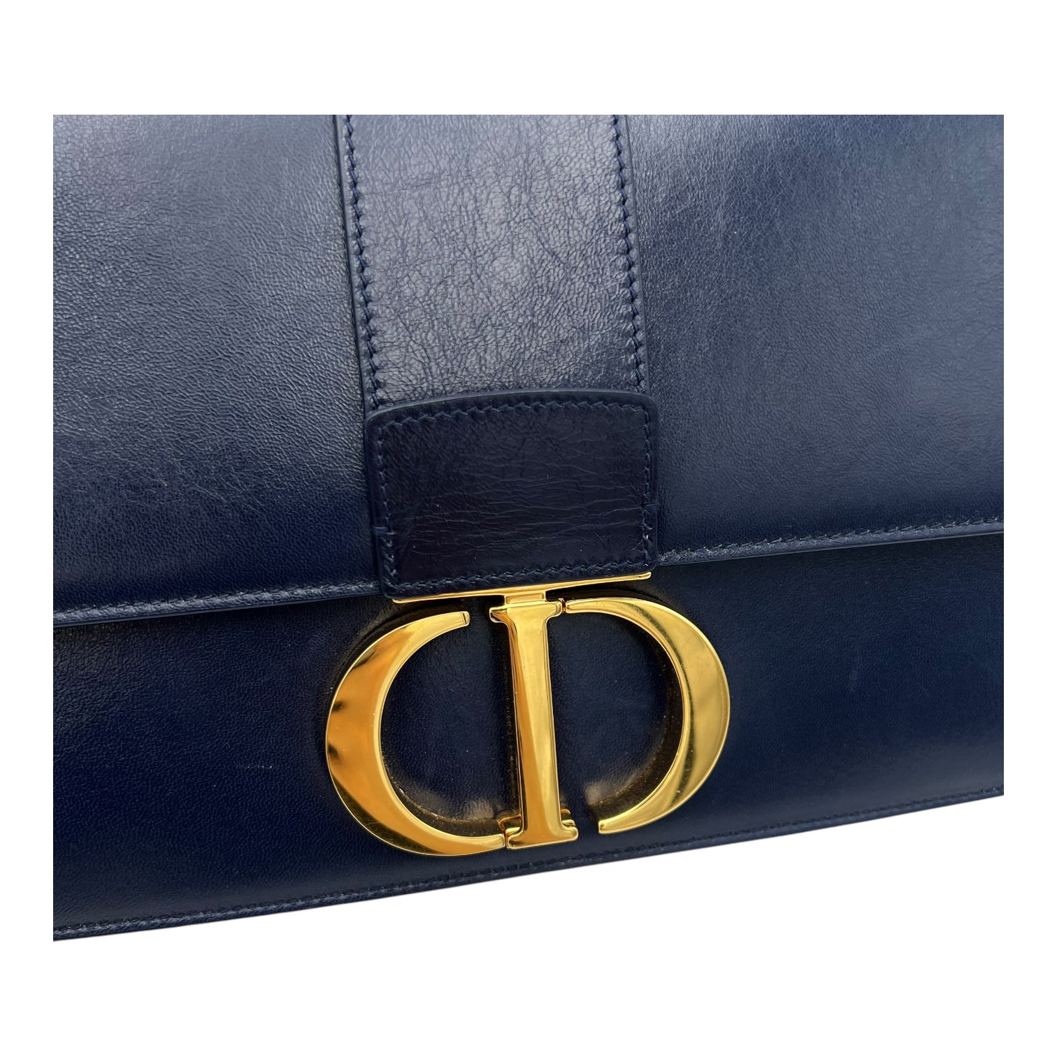 30 Montaigne Shoulder Bag Blue in Calfskin, Gold hardware - Image 9