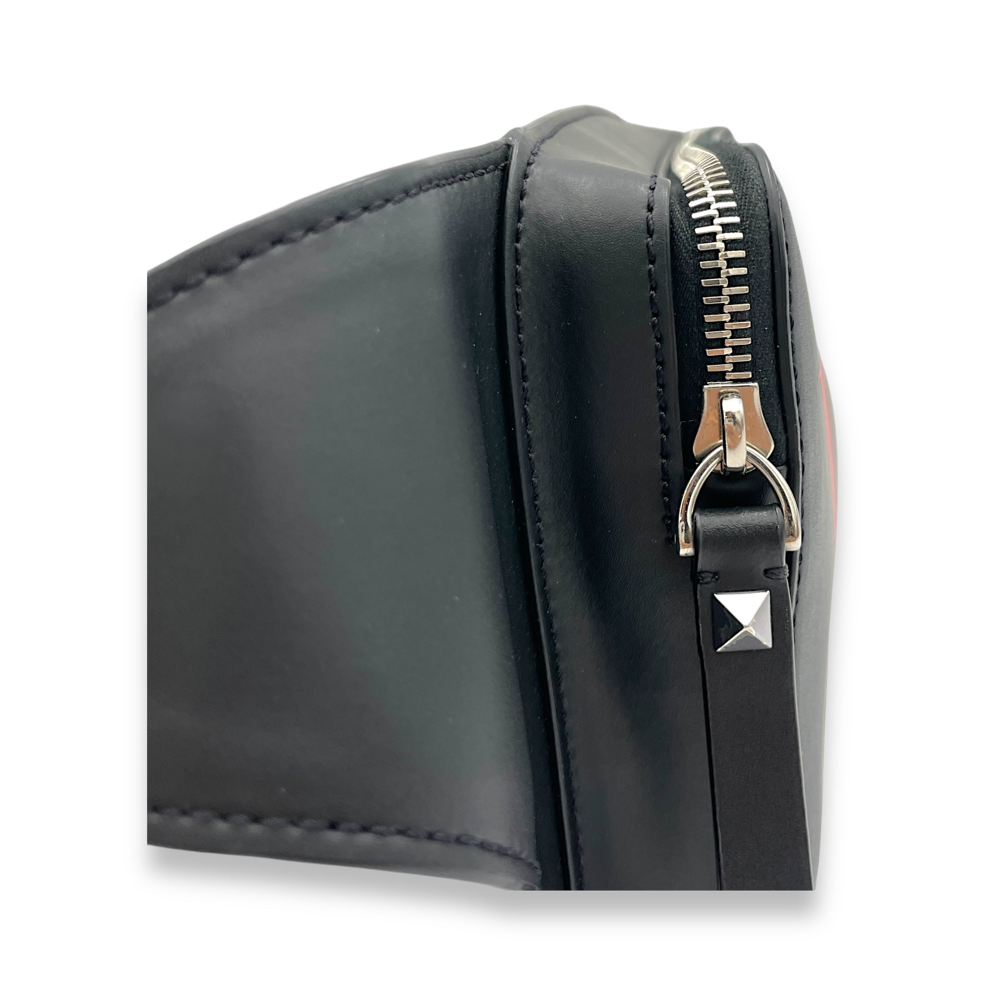 VLTN Black Belt Bag in Calfskin, Silver hardware - Image 9