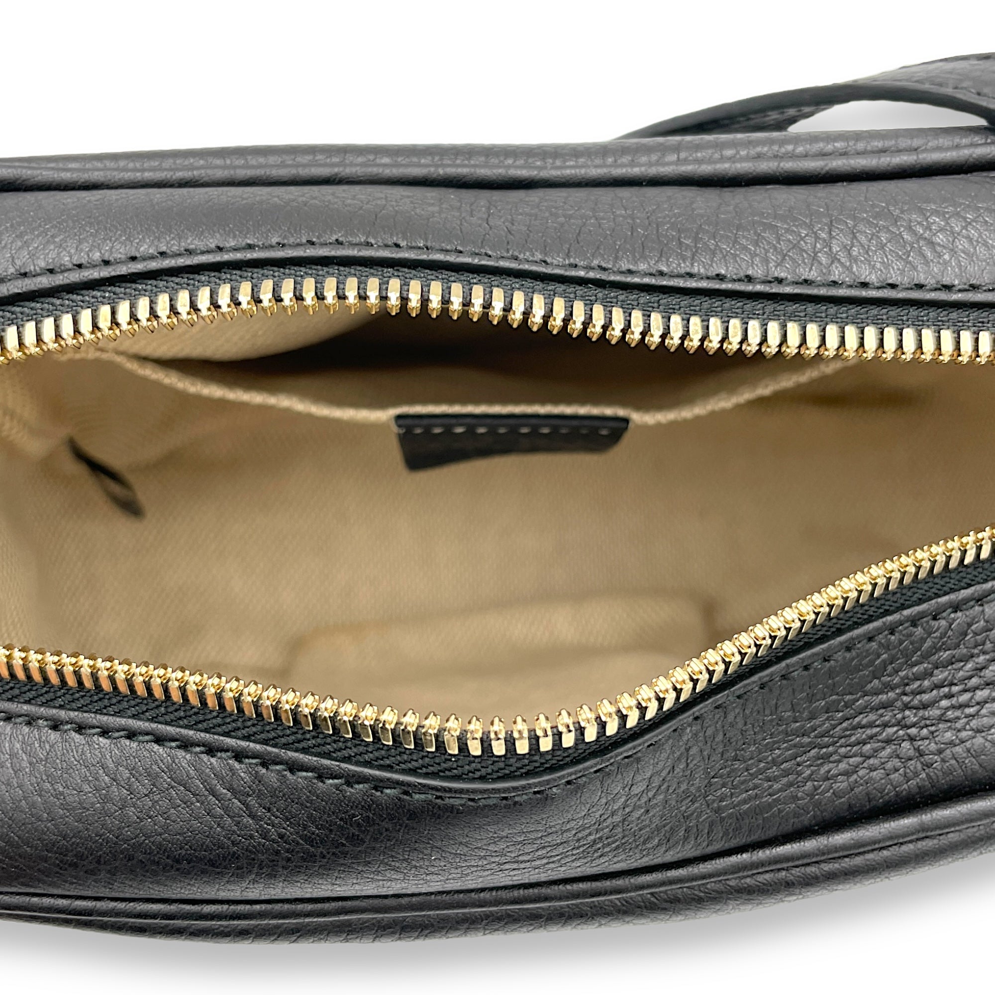 Soho Crossbody Bag Black in Calfskin, Gold hardware - Image 7
