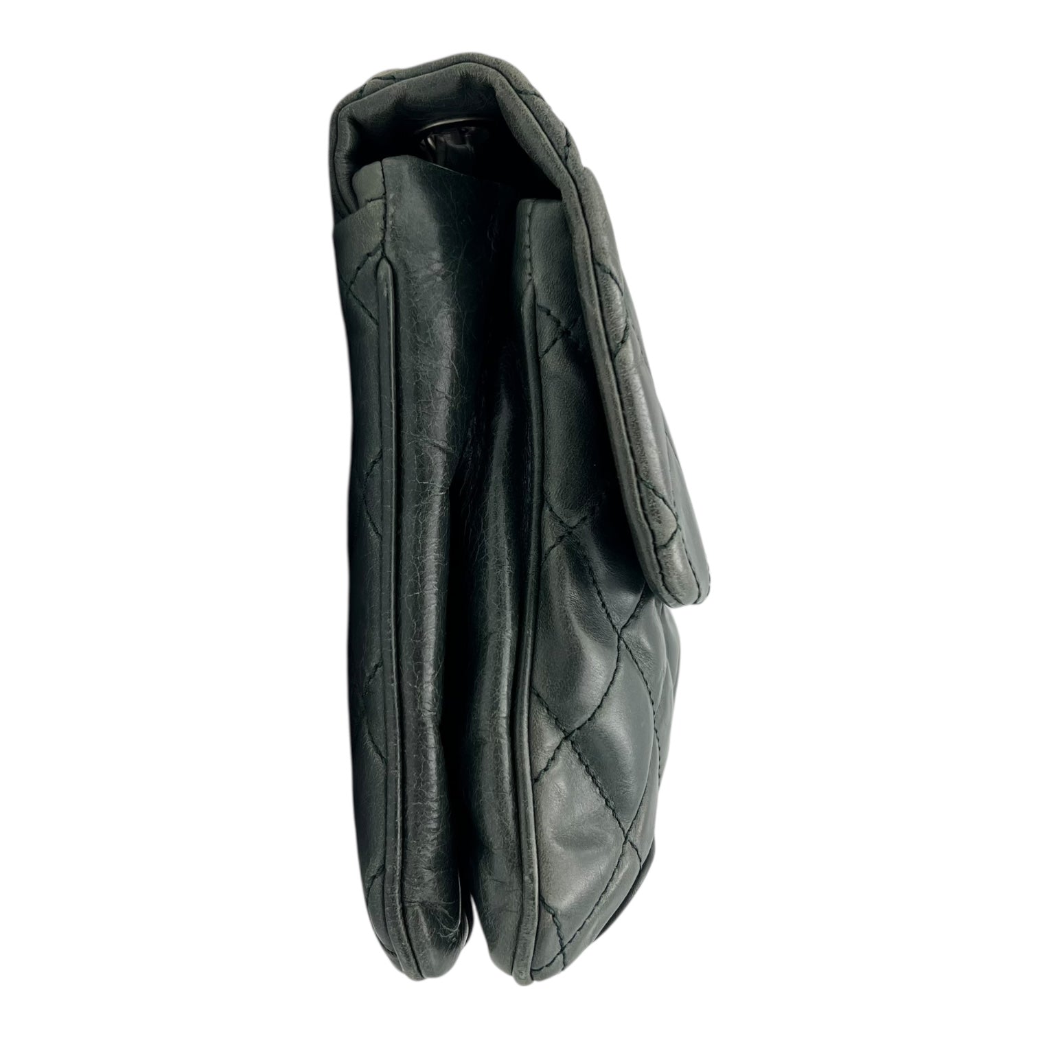 CC Crossbody Bag Green in Calfskin, Ruthenium hardware - Image 4