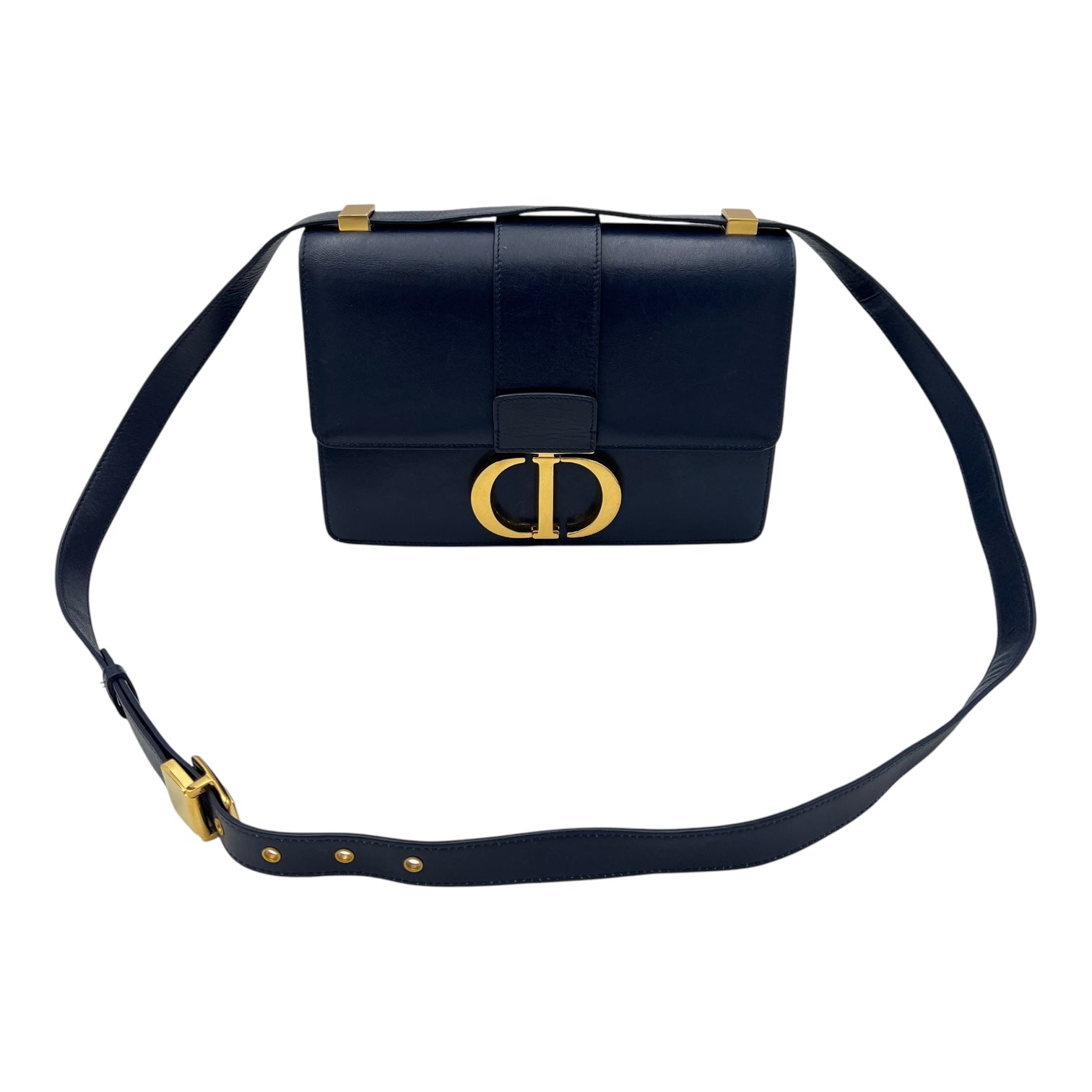 30 Montaigne Shoulder Bag Blue in Calfskin, Gold hardware - Image 15