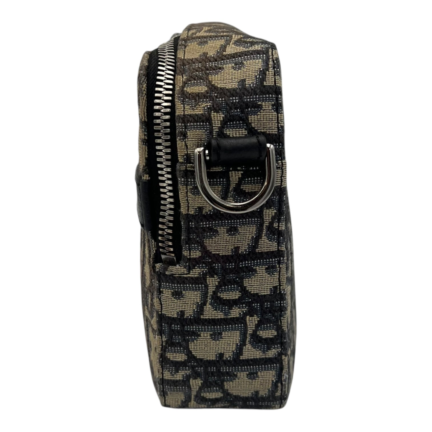 Safari Crossbody Bag Blue in Jacquard, Silver hardware - Image 5