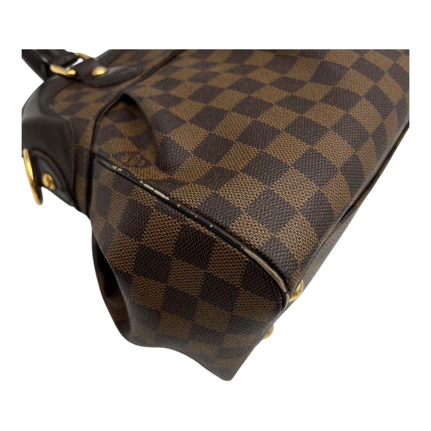 Trevi PM Damier Ebene Top Handle Bag in Coated Canvas, Gold hardware - Image 12