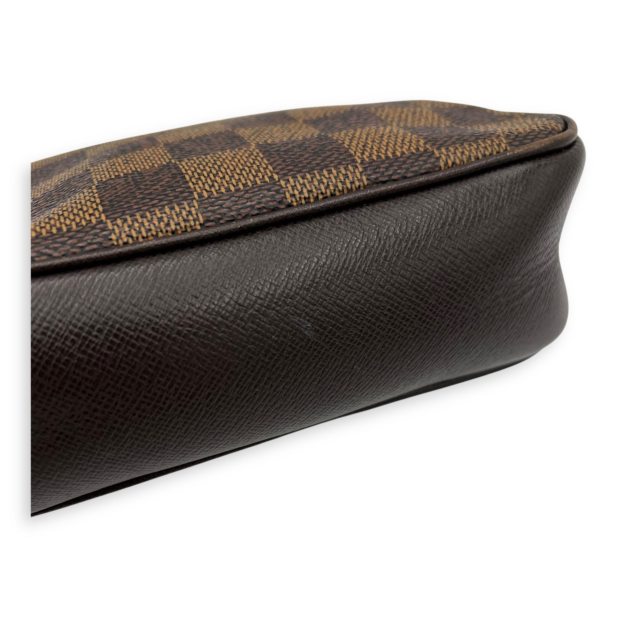 Trousse Pouch Brown in Coated Canvas, Gold hardware - Image 8