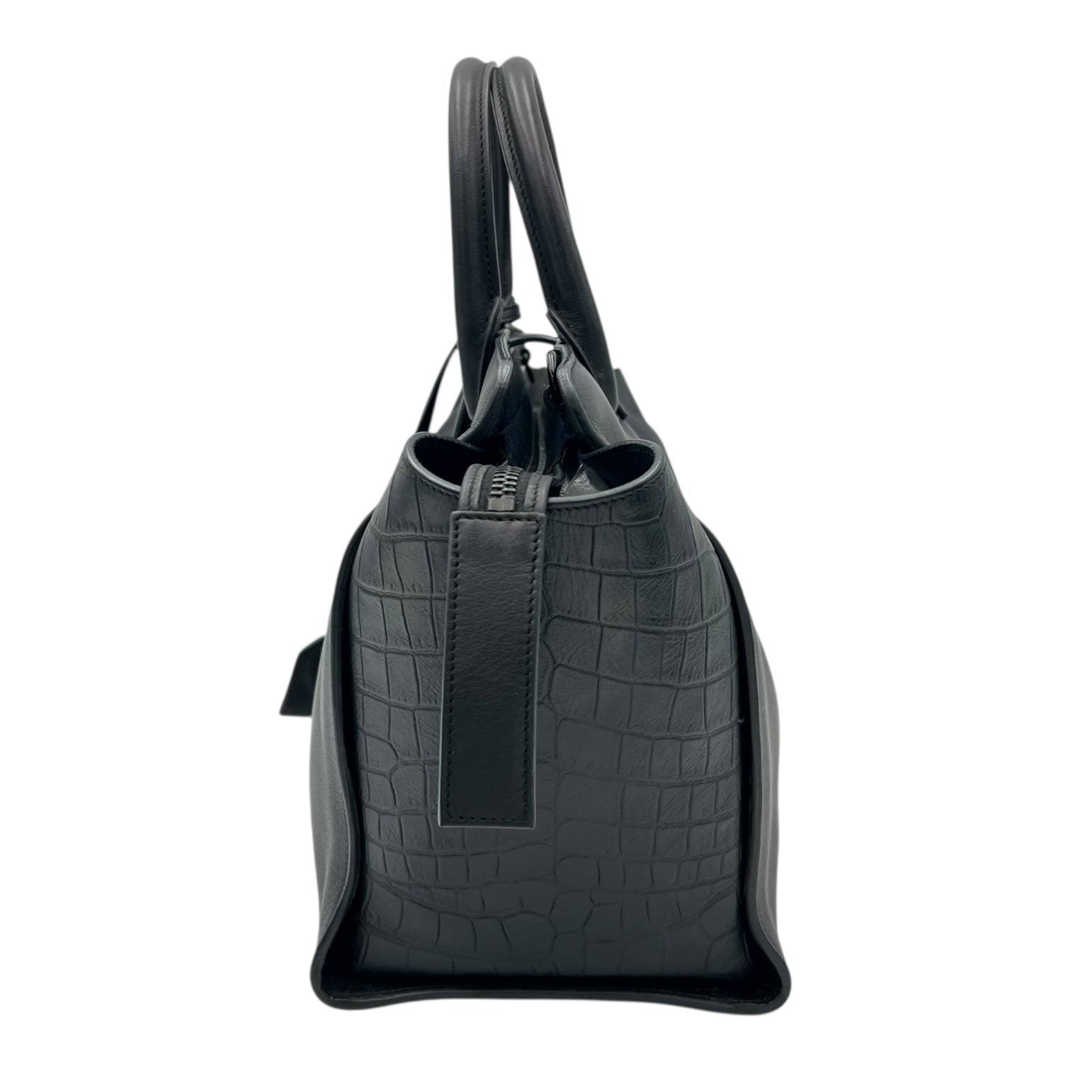 Cabas Top Handle Bag Black in Calfskin, Lacquered Metal hardware - Image 5