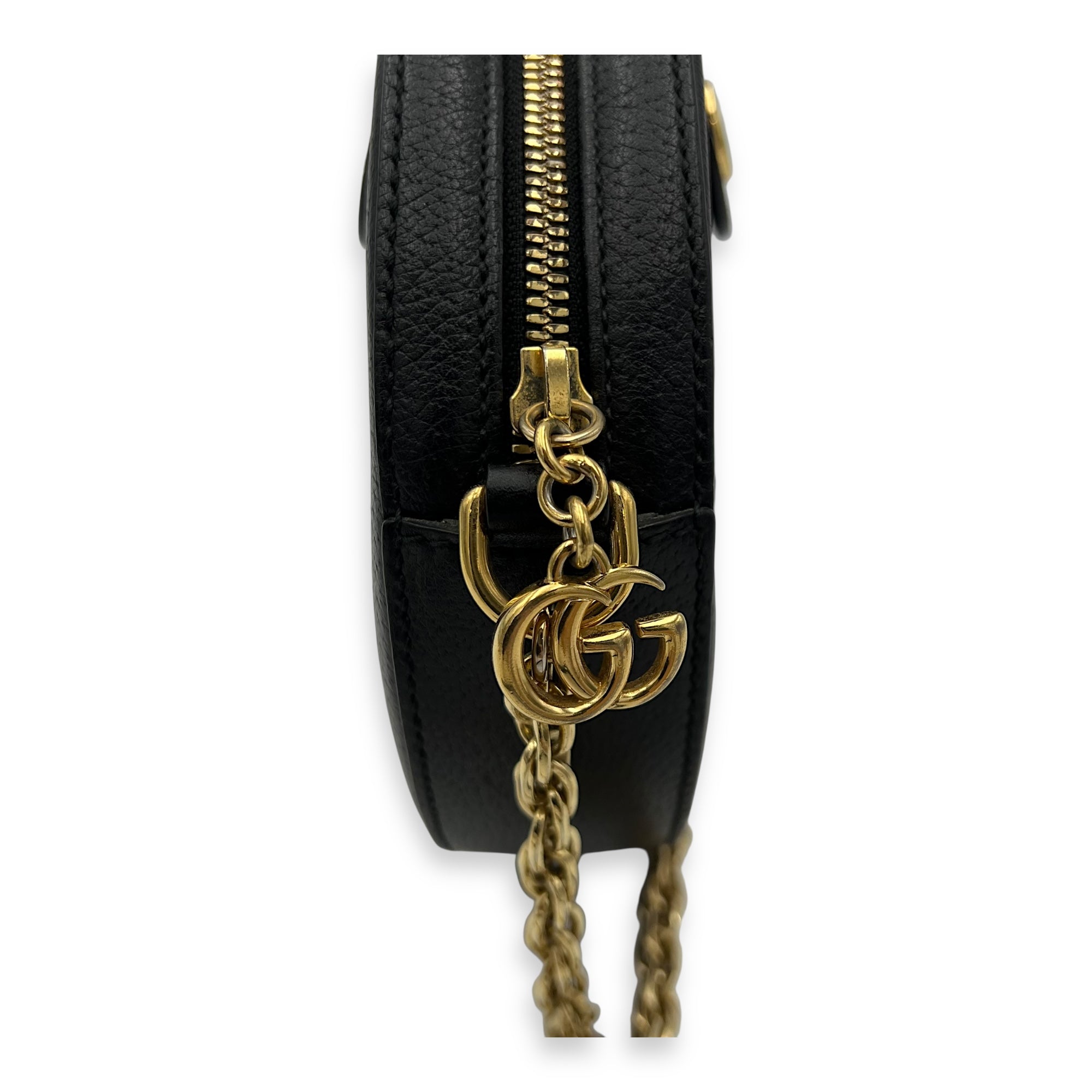 Ophidia Crossbody Bag Black in Calfskin, Gold hardware - Image 11