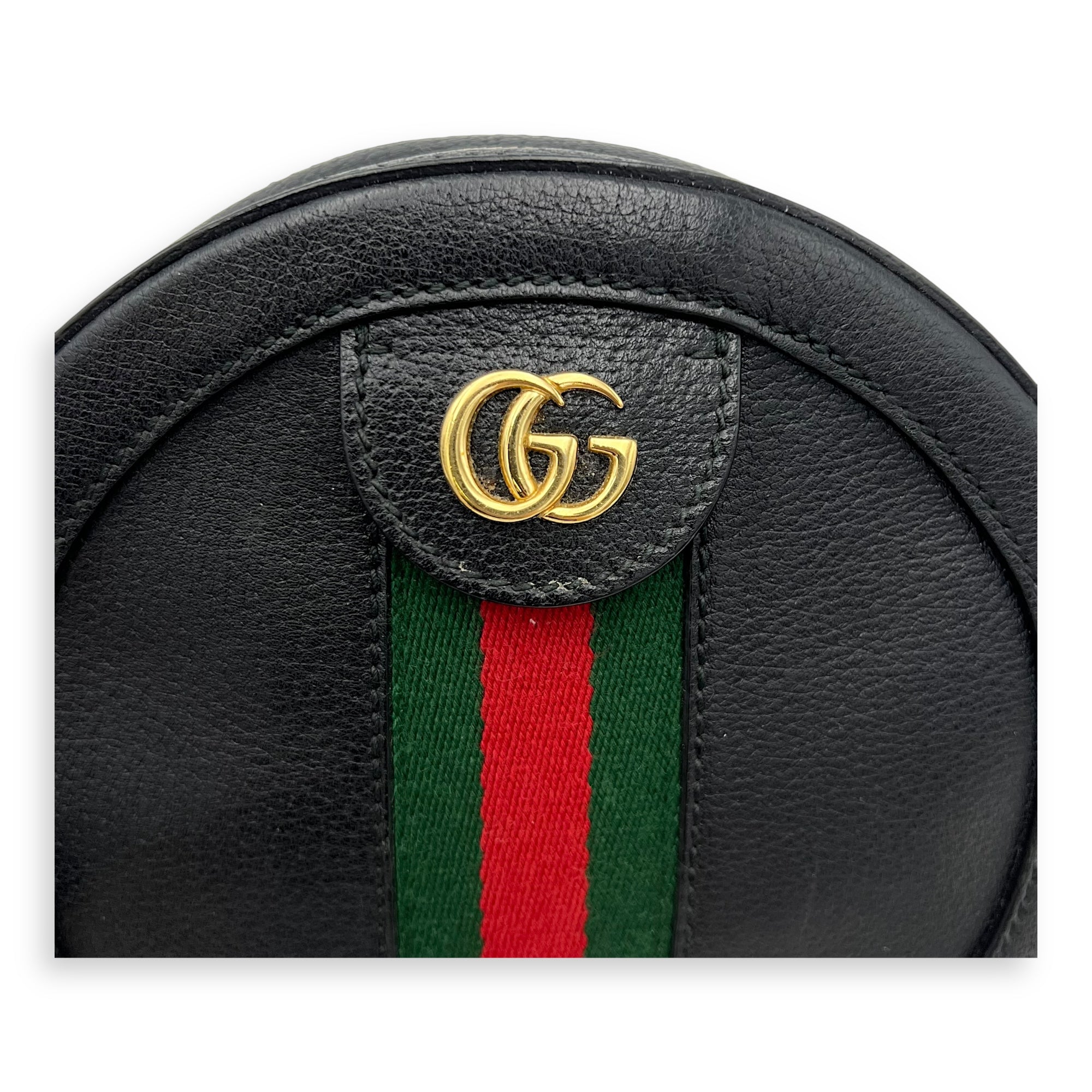 Ophidia Crossbody Bag Black in Calfskin, Gold hardware - Image 10