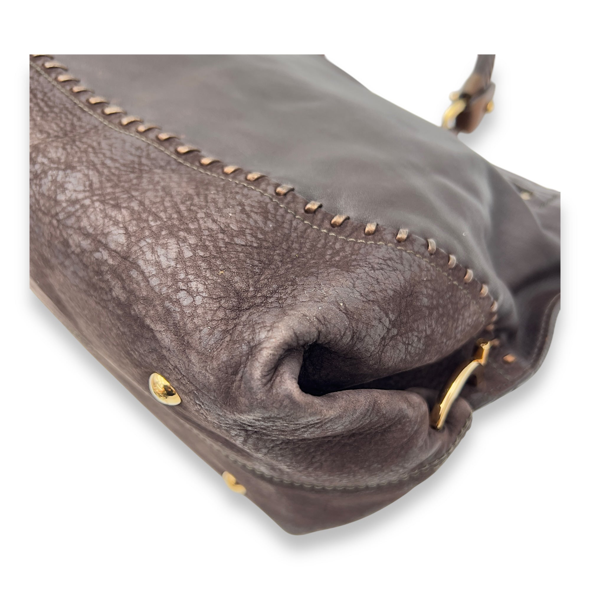 Tote Medium Brown Top Handle Bag in Calfskin, Gold hardware - Image 12