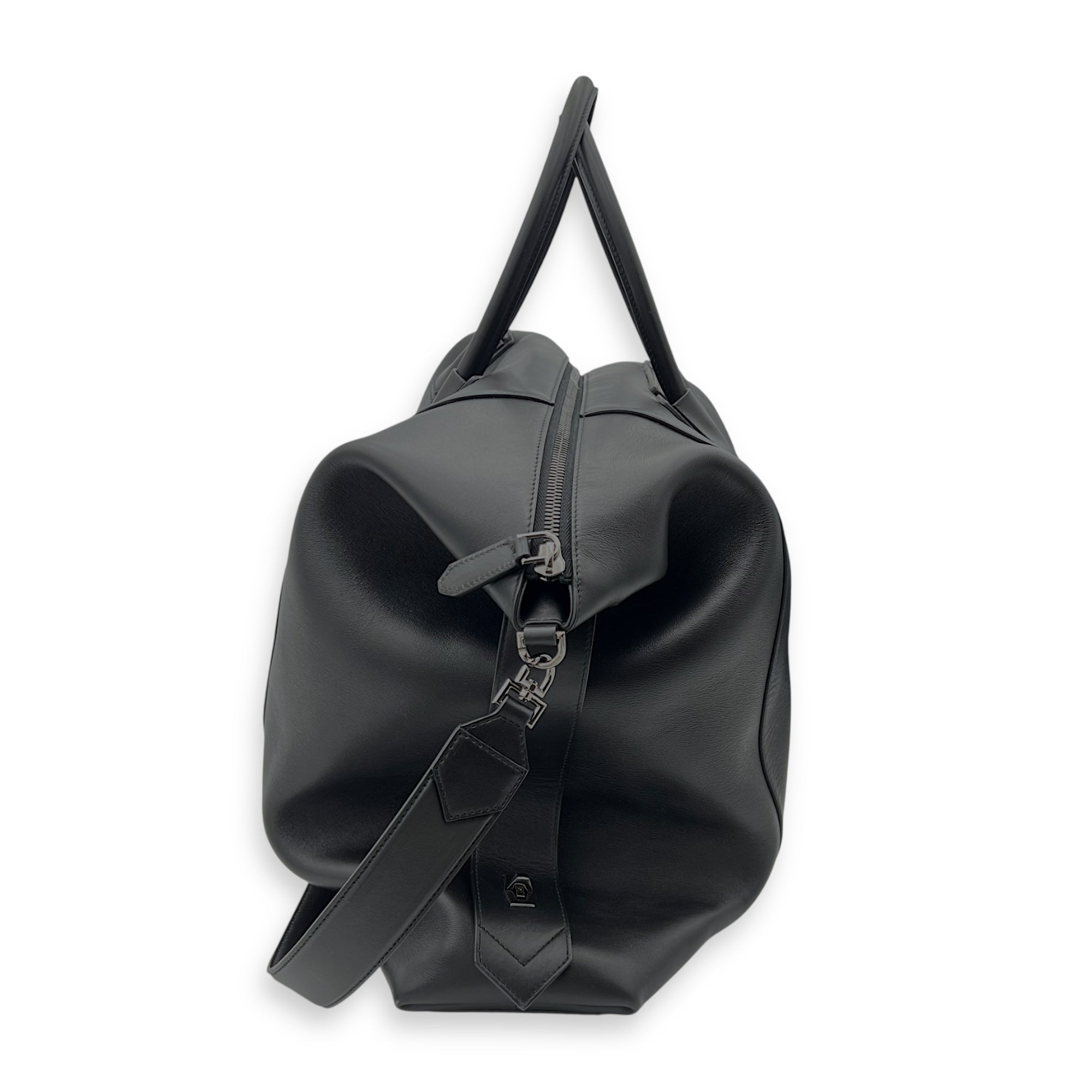 Antigona Maxi Black Duffle Bag in Calfskin, Silver hardware - Image 4