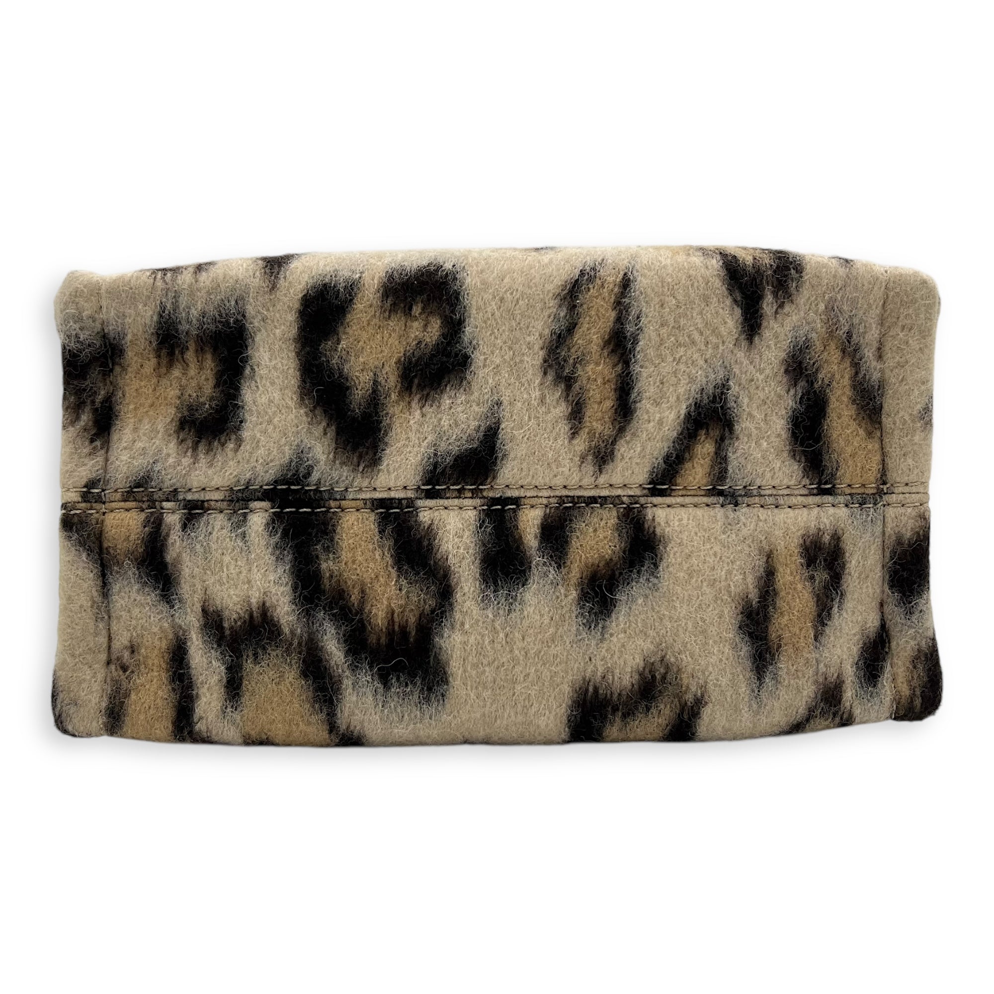 Cabas Small Brown Tote Bag in Wool, Gold hardware - Image 6