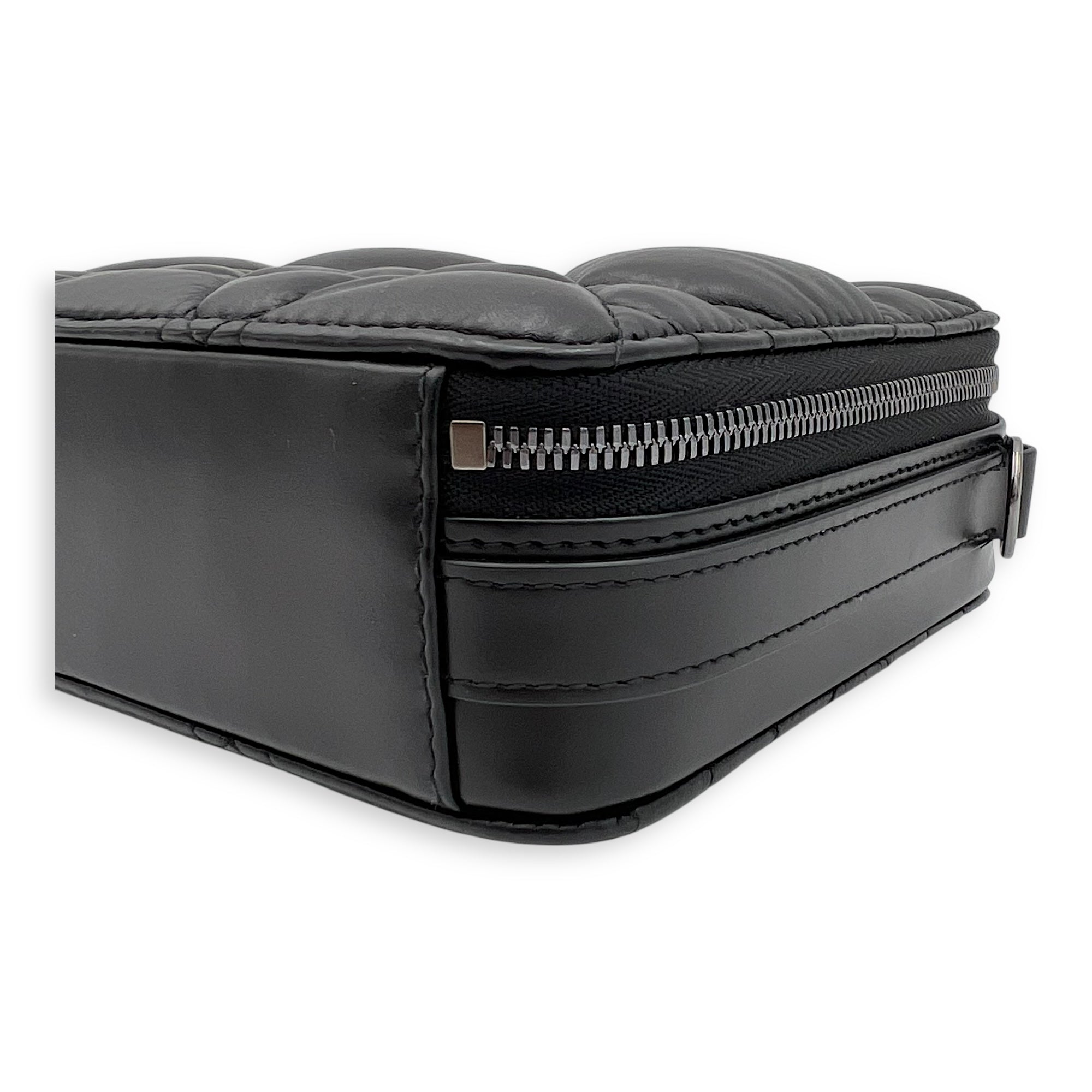 Caro Shoulder Bag Box Black in Calfskin, Gunmetal hardware - Image 10