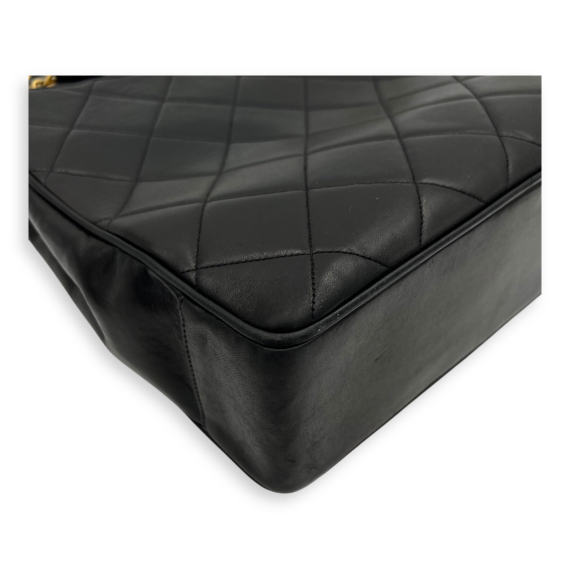 Vintage Big CC Tote Bag Black in Lambskin, Gold hardware - Image 11