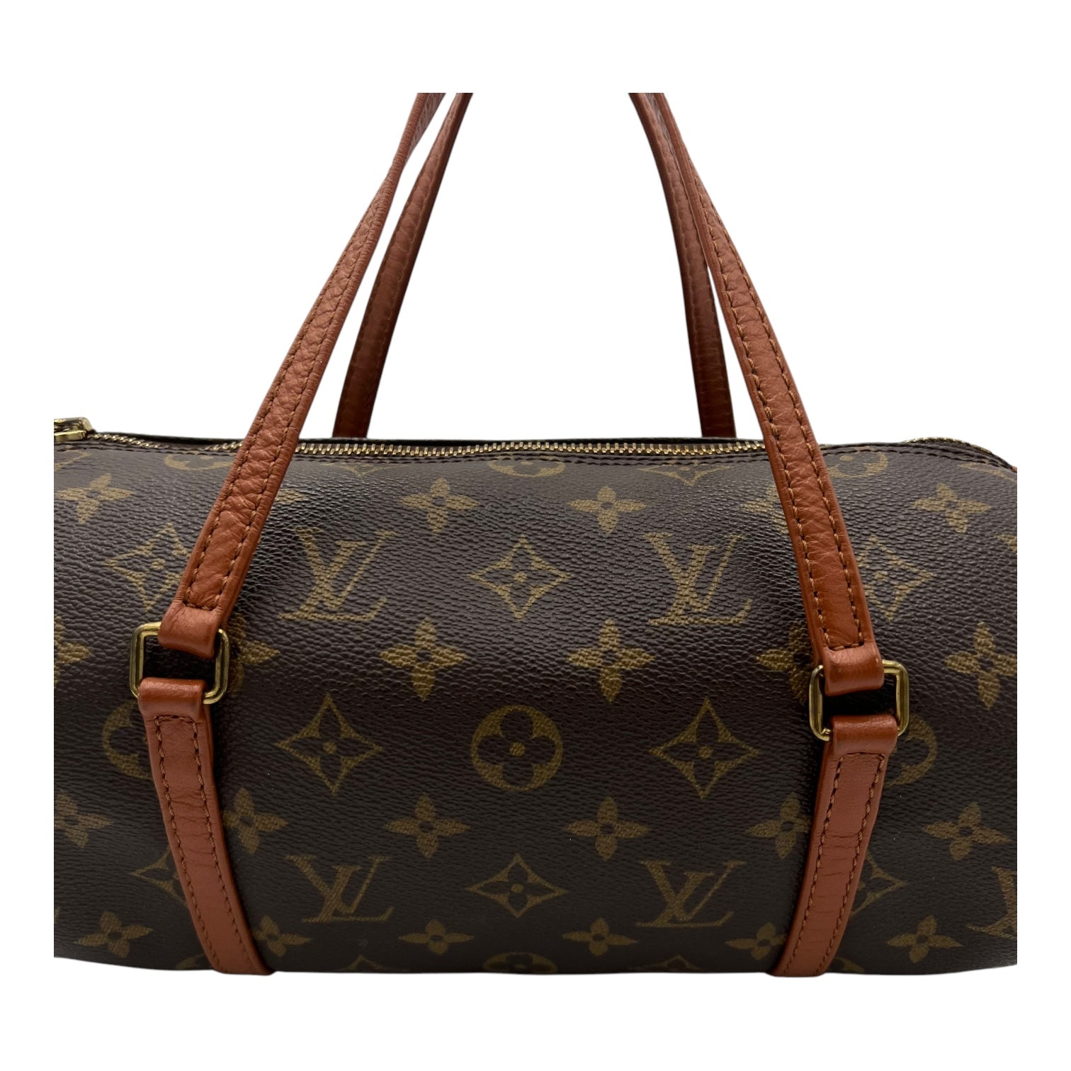 Papillon Top Handle Bag 26 Brown in Monogram Coated Canvas, Gold hardware - Image 9