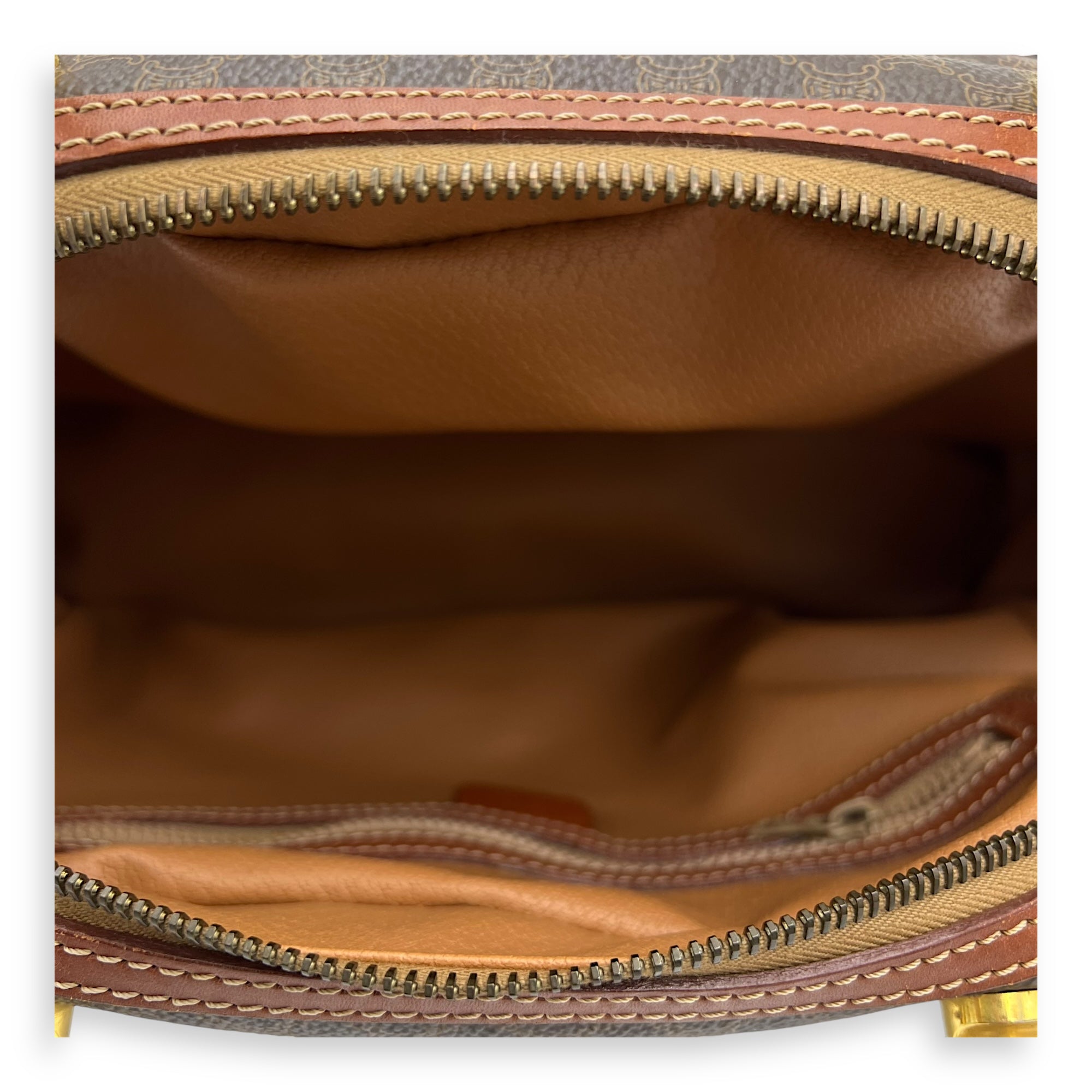 Macadam Top Handle Bag Brown in Coated Canvas, Gold hardware - Image 7